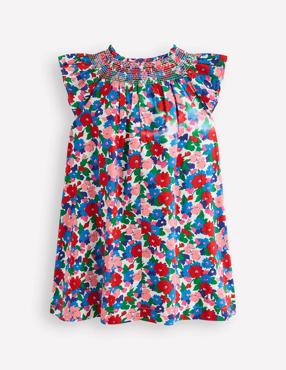 Holiday Smocked Dress-Multi Floral - Image 2