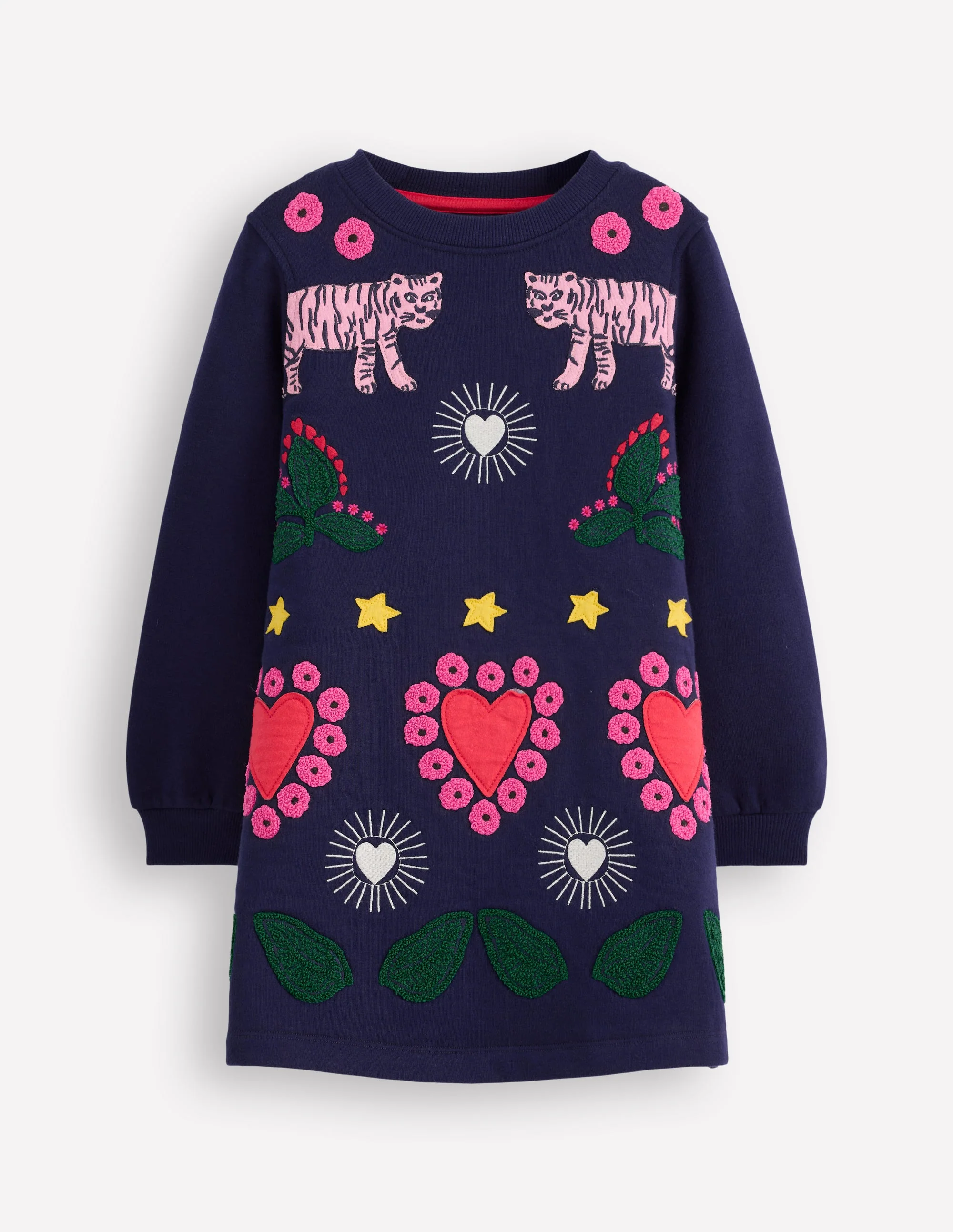 Ida Sweatshirt Appliqué Dress-College Navy Tigers