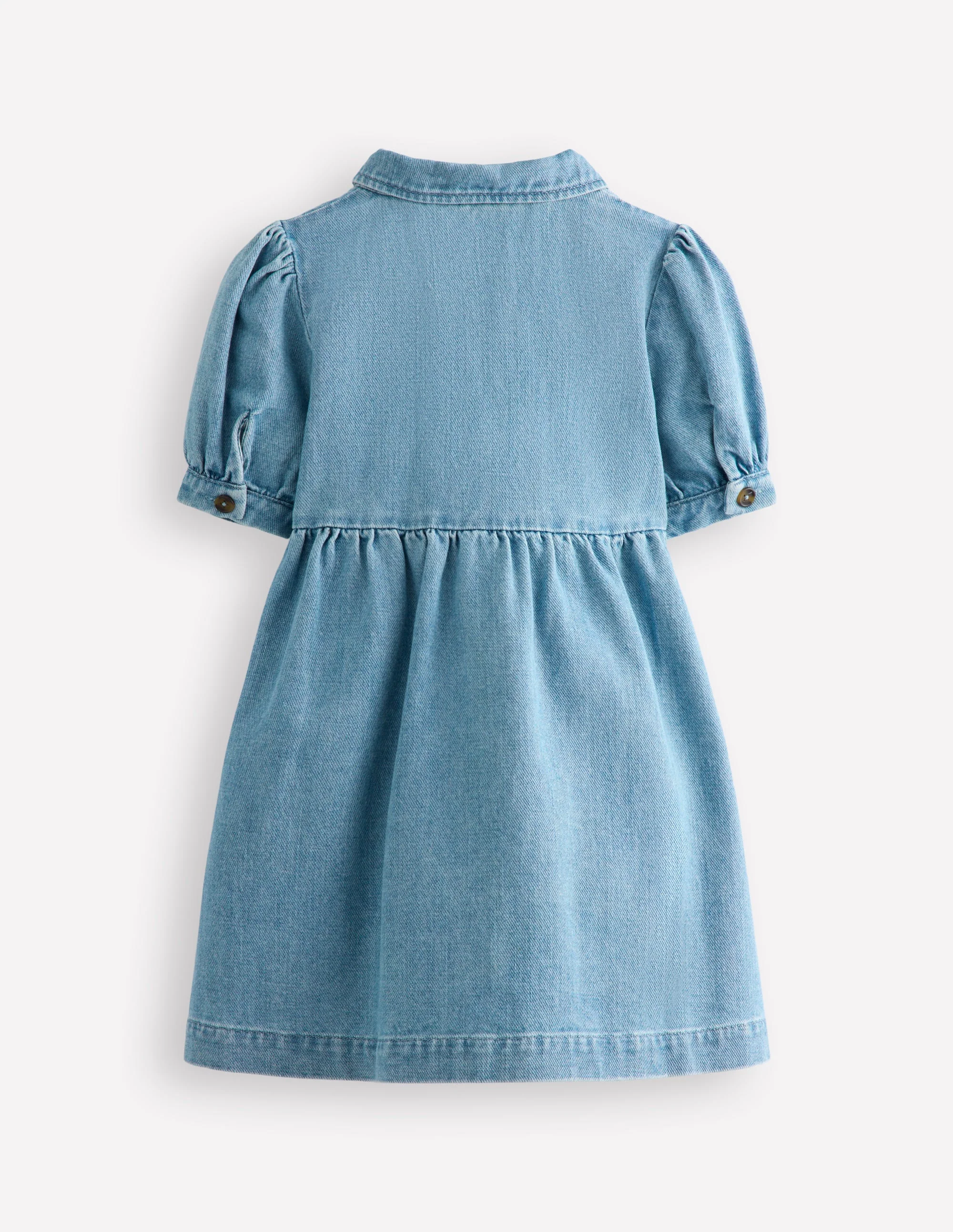 Izzy Denim Shirt Dress-Mid Vintage Denim Strawberry - Image 2