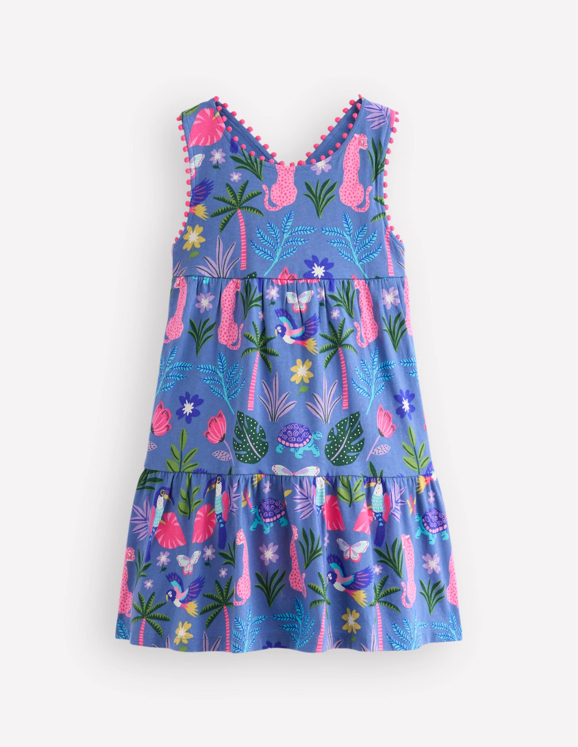 Jersey Cross-back Dress-Quiet Harbour Animal Palm - Image 4