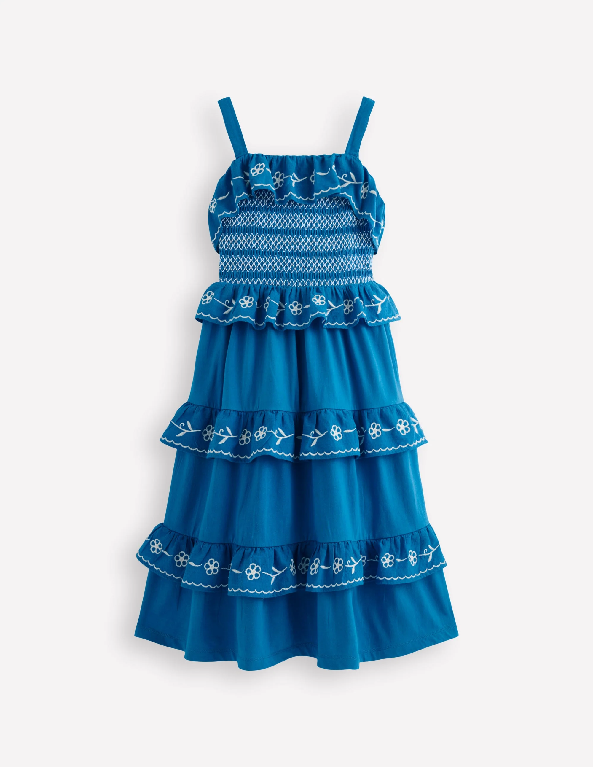 Jersey Embroidered Midi Dress-Kingfisher Blue - Image 4