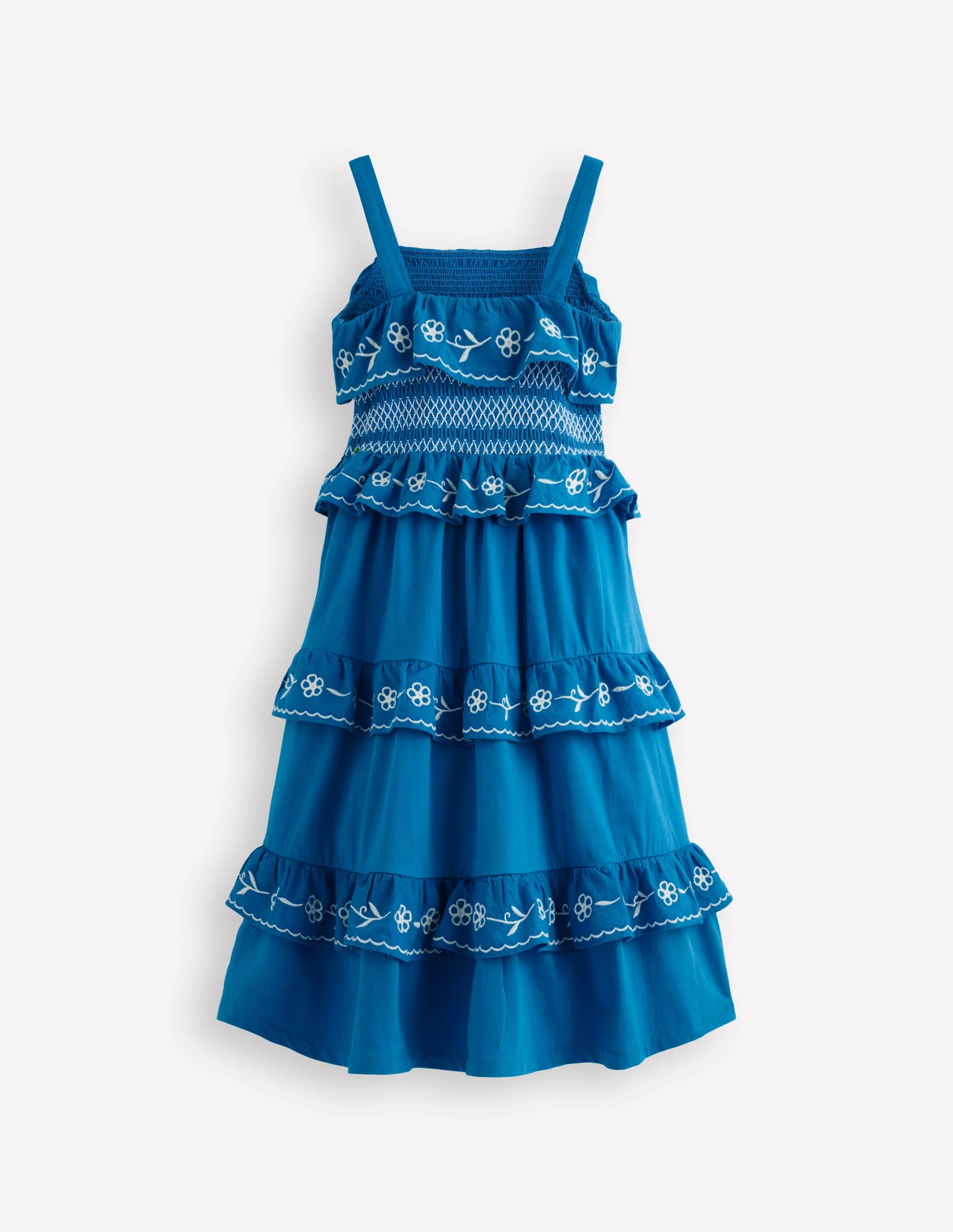 Jersey Embroidered Midi Dress-Kingfisher Blue - Image 5