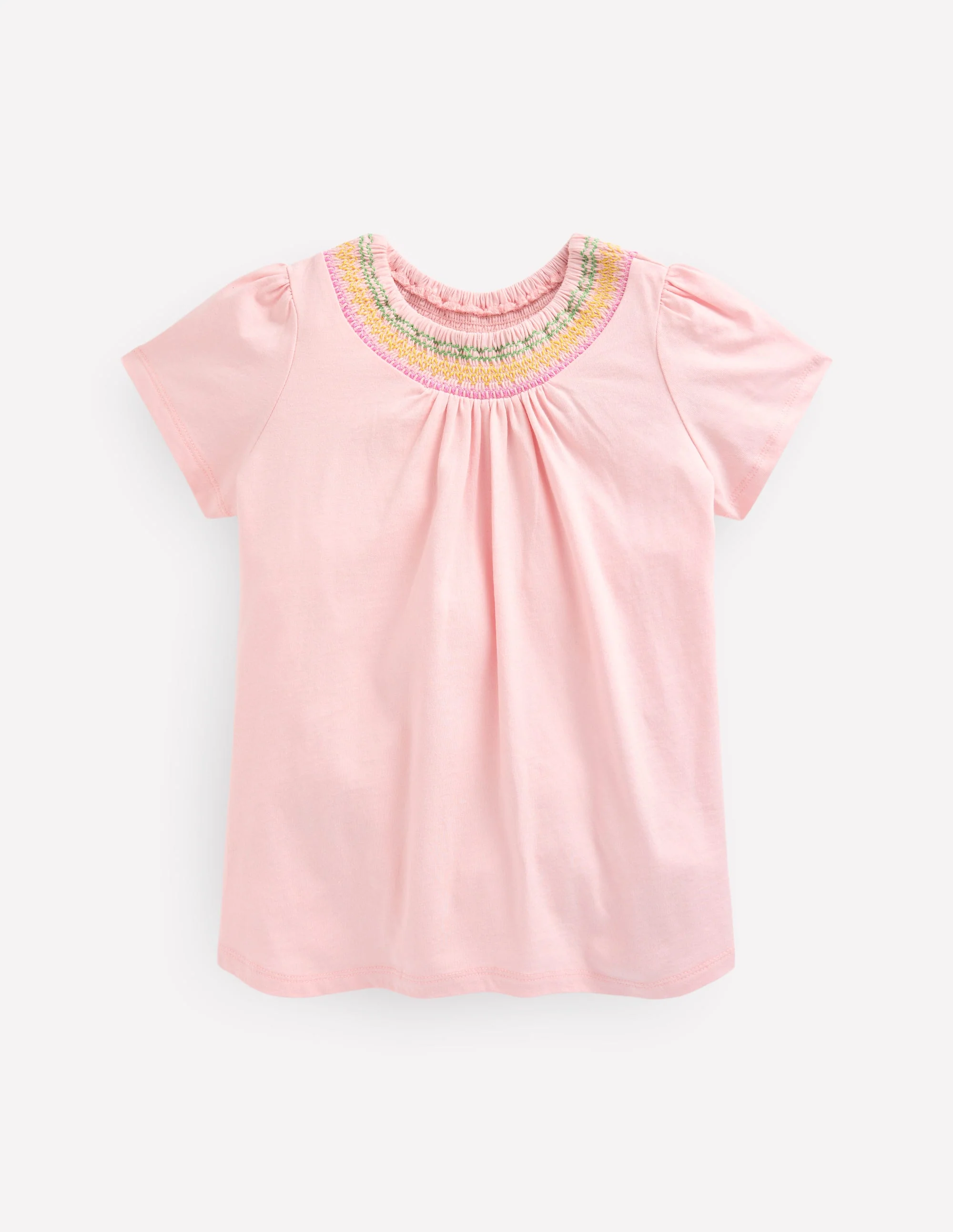Jersey Smocked Top-Chalk Pink