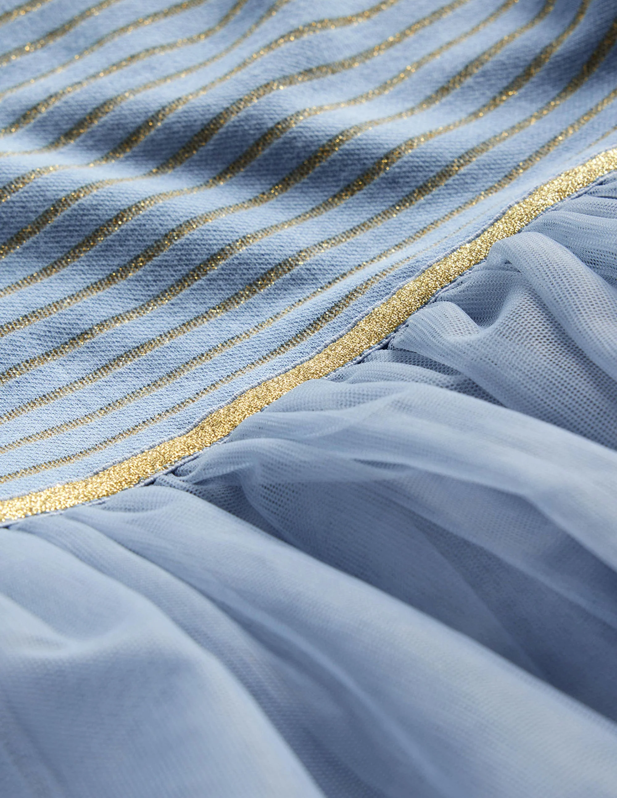 Jersey Tulle Mix Dress-Pebble Blue - Image 3