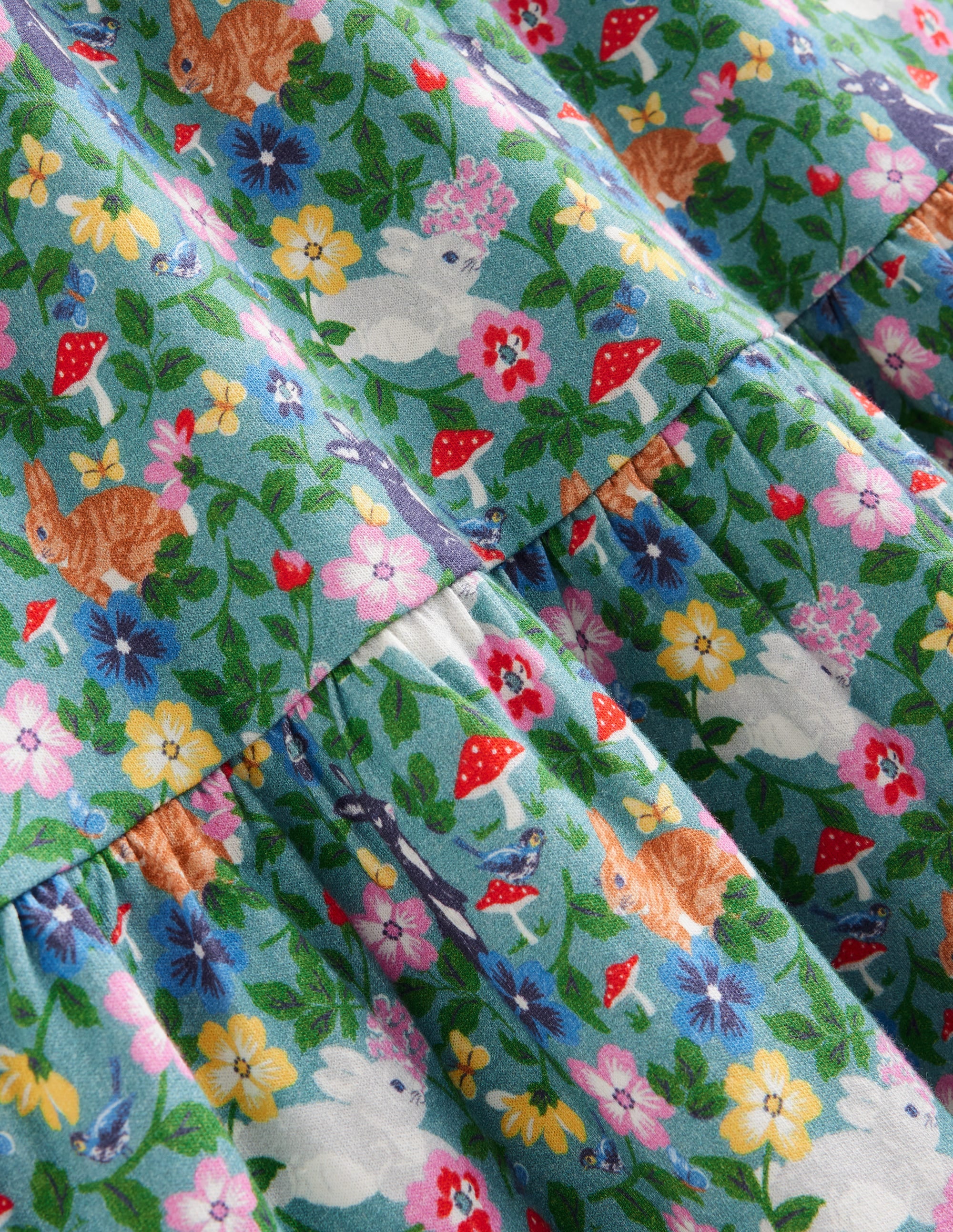 Katherine Tiered Jersey Dress-Brook Blue Bunny Field - Image 3