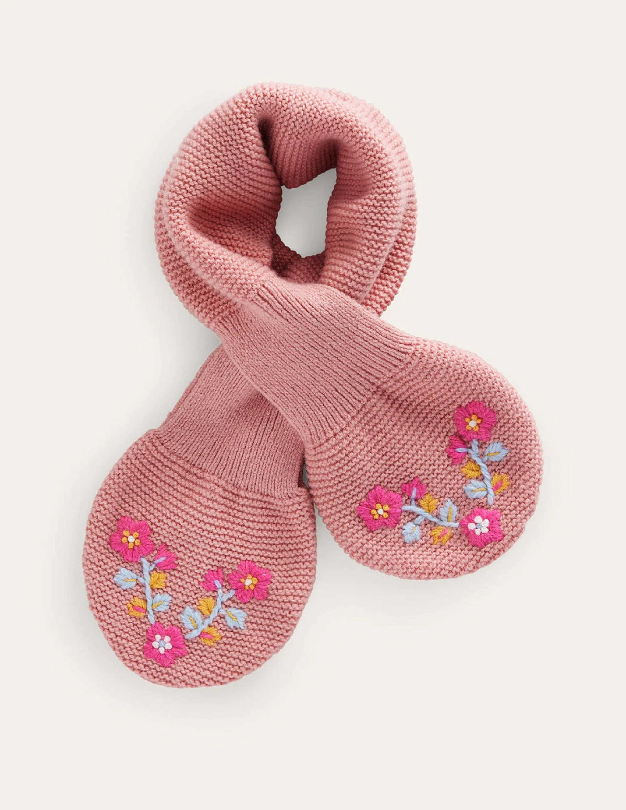 Knitted Keyhole Scarf-French Pink - Image 2