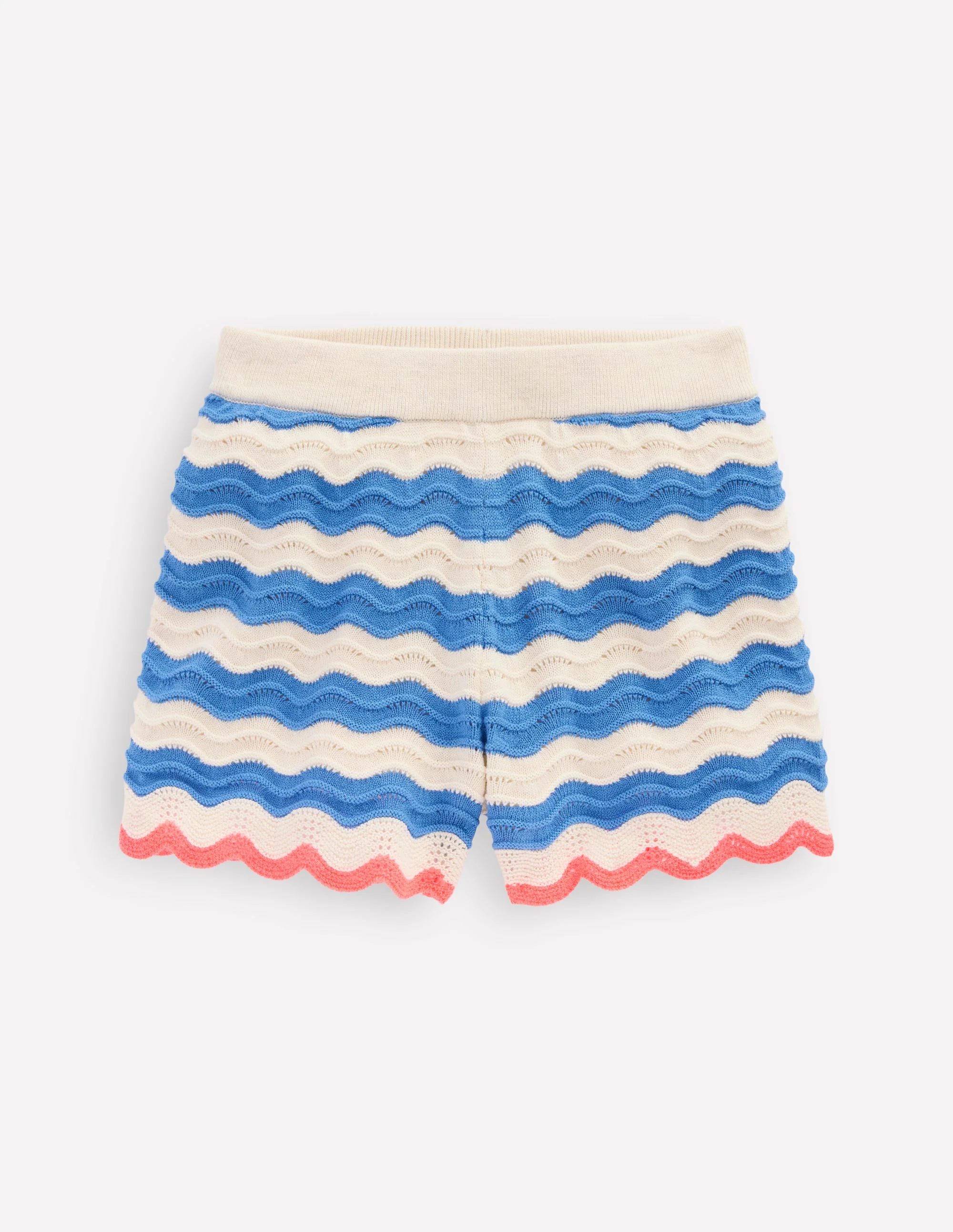 Knitted Shorts-Blue/ivory Stripe