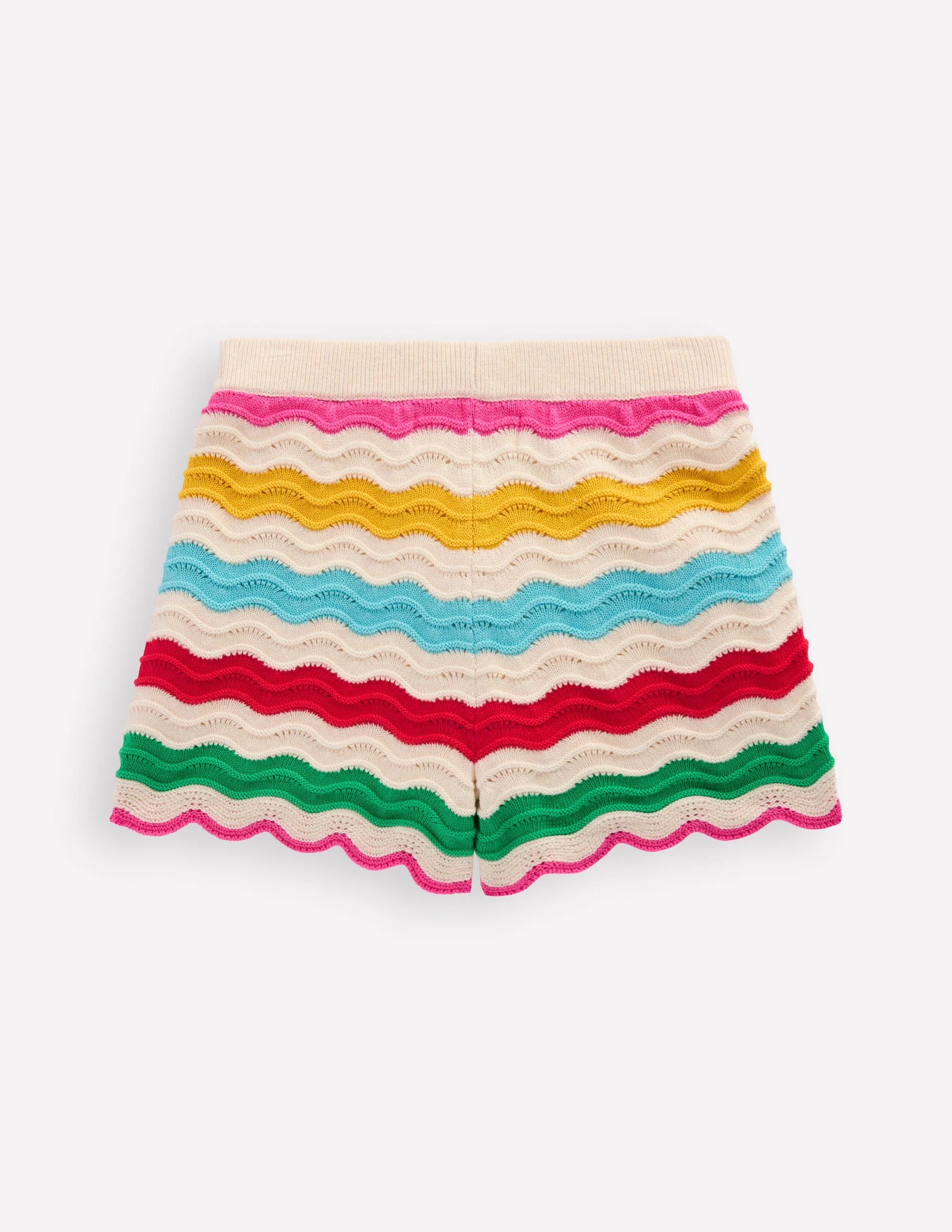 Knitted Shorts-Ivory Multi Rainbow - Image 2