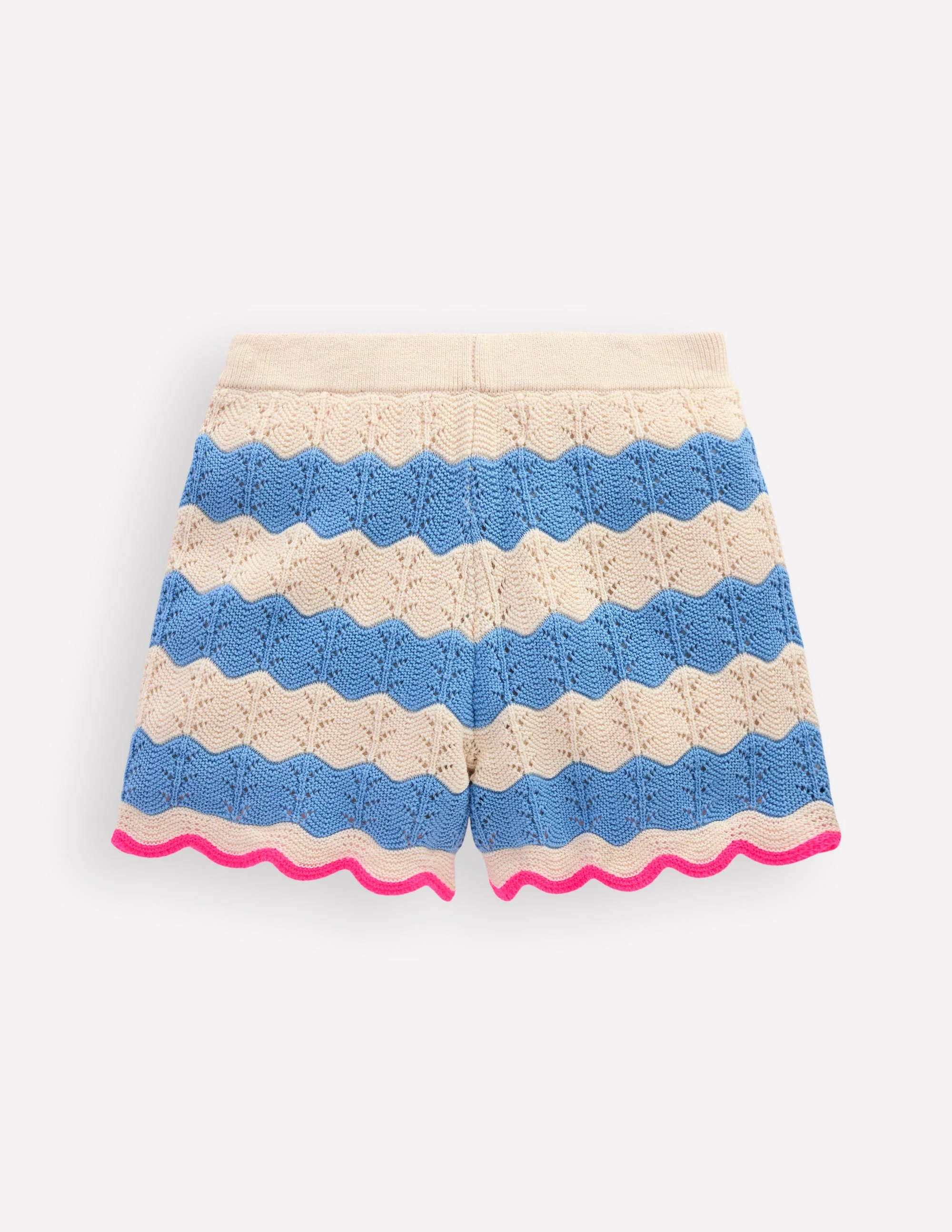 Knitted Shorts-Wave Blue/ Ecru Marl - Image 2