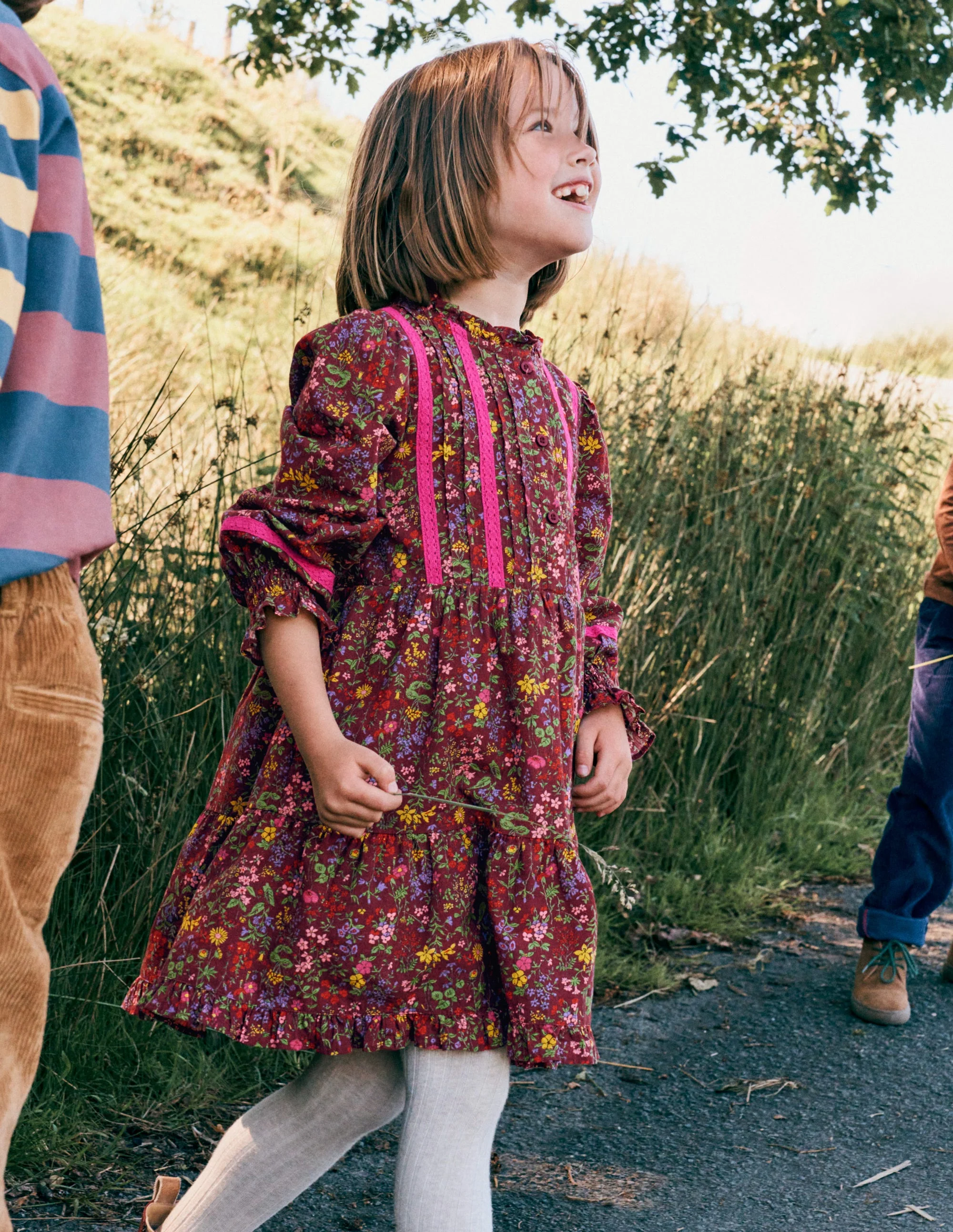 Lace Detail Woven Dress-Chestnut Flower Meadow - Image 4