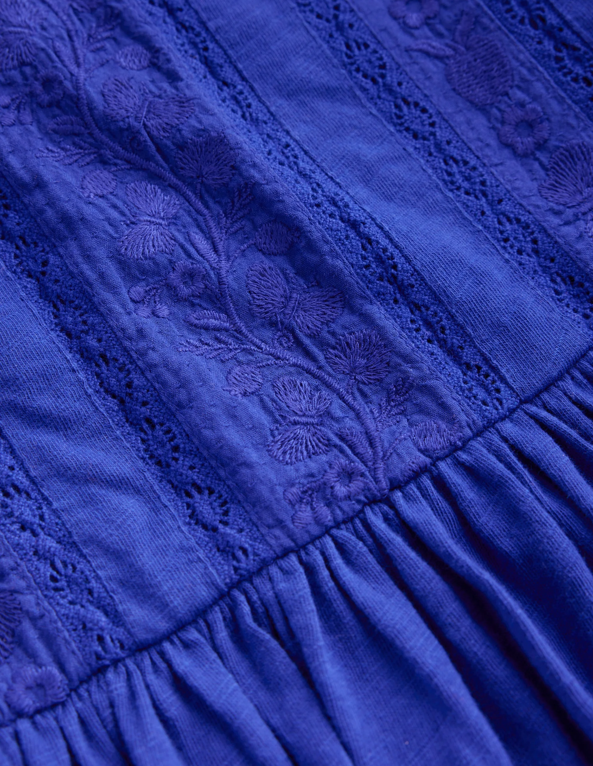 Lace Trim Jersey Dress-Bluejay - Image 3