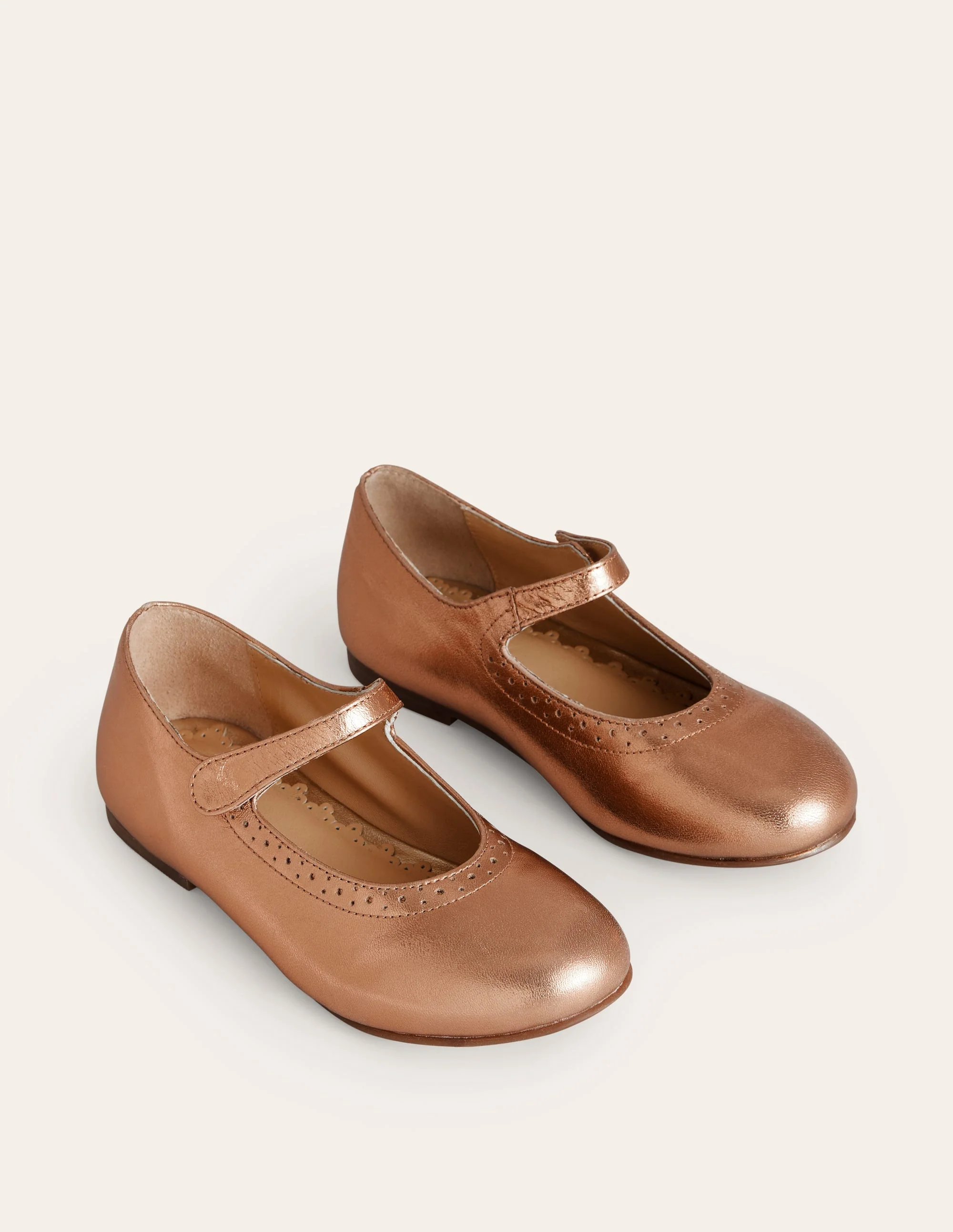 Leather Mary Janes-Bronze - Image 2