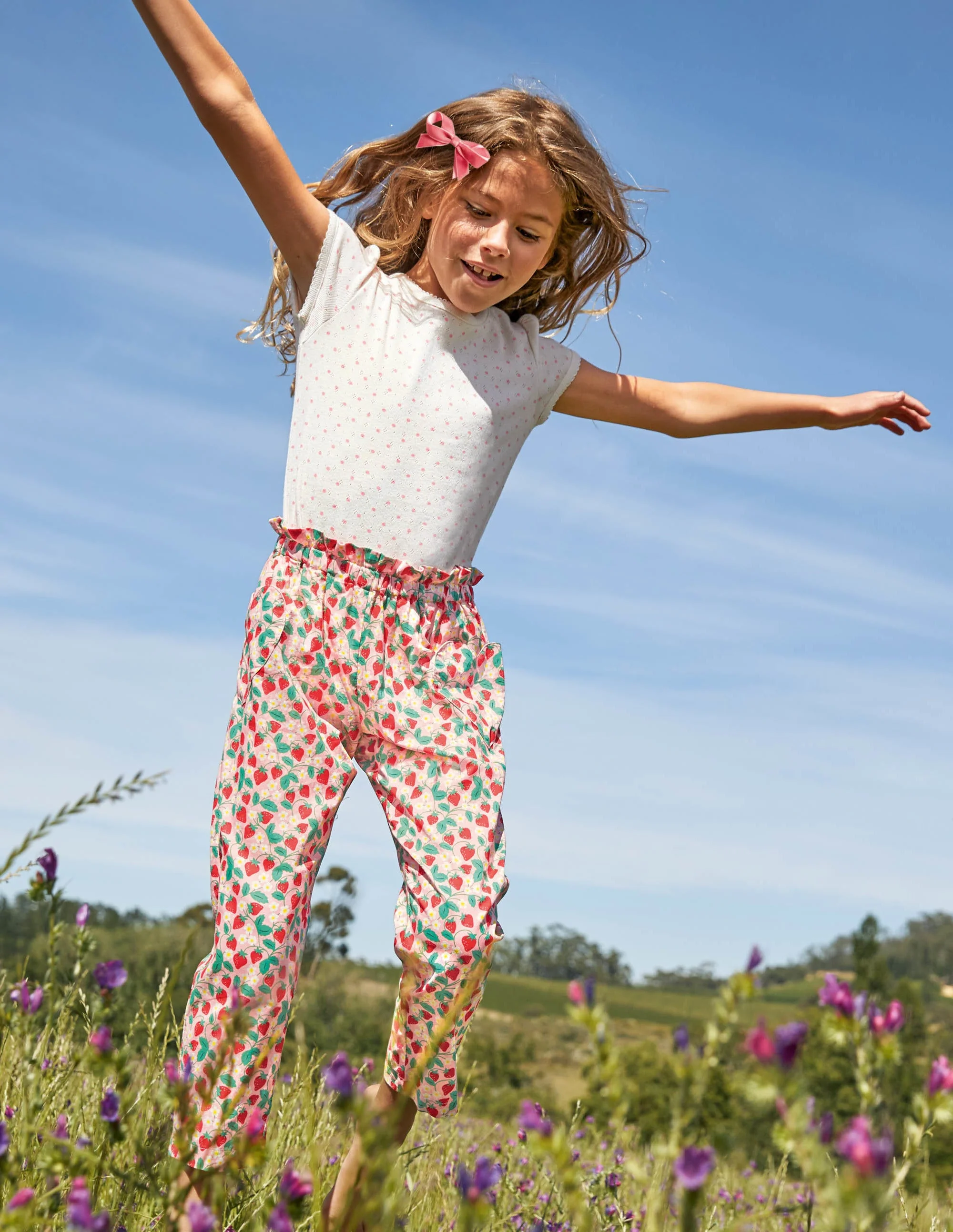 Lightweight Printed Pants-Boto Pink Strawberry Ditsy - Image 4