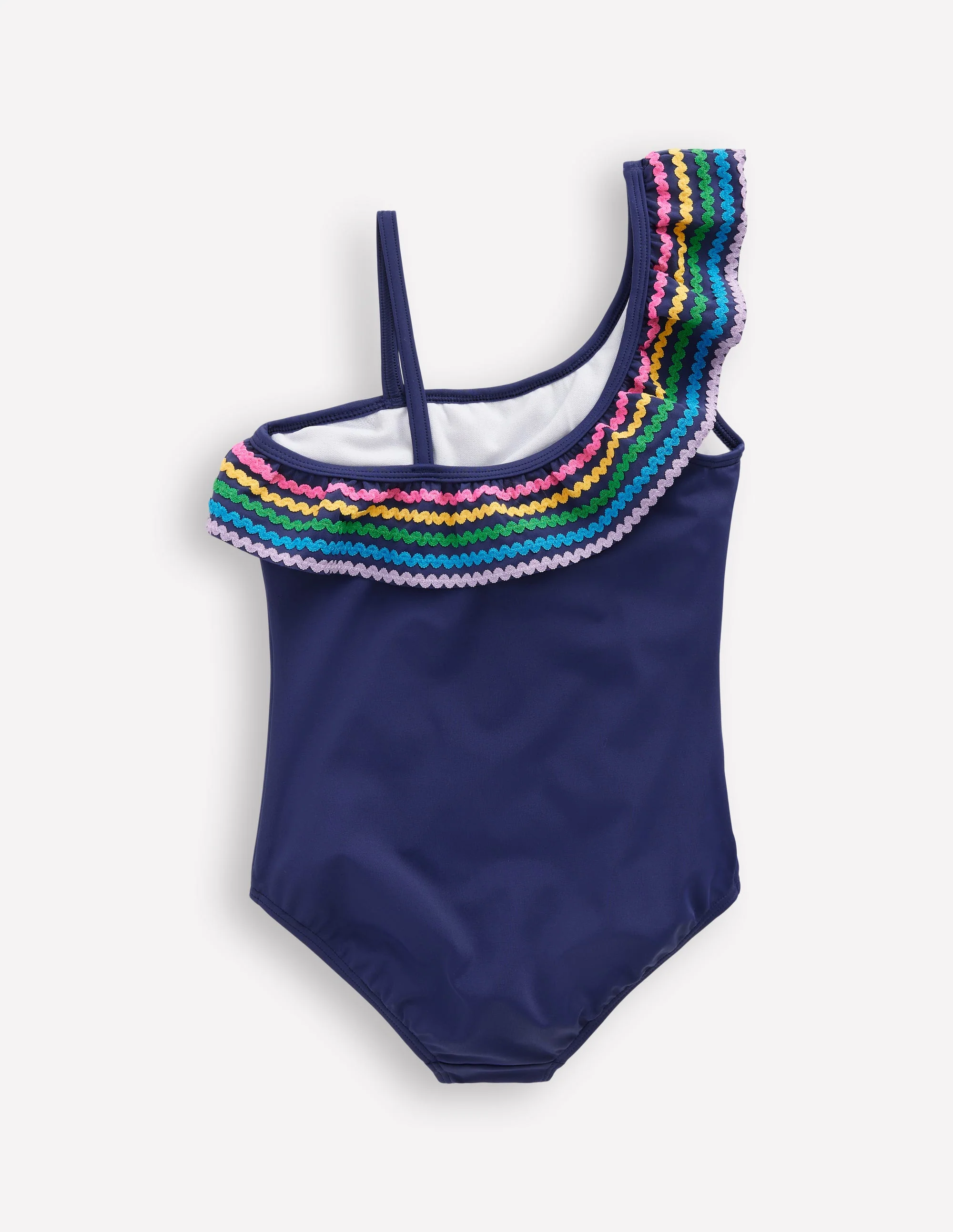 Lila One Shoulder Swimsuit-College Navy Ric Rac - Image 2