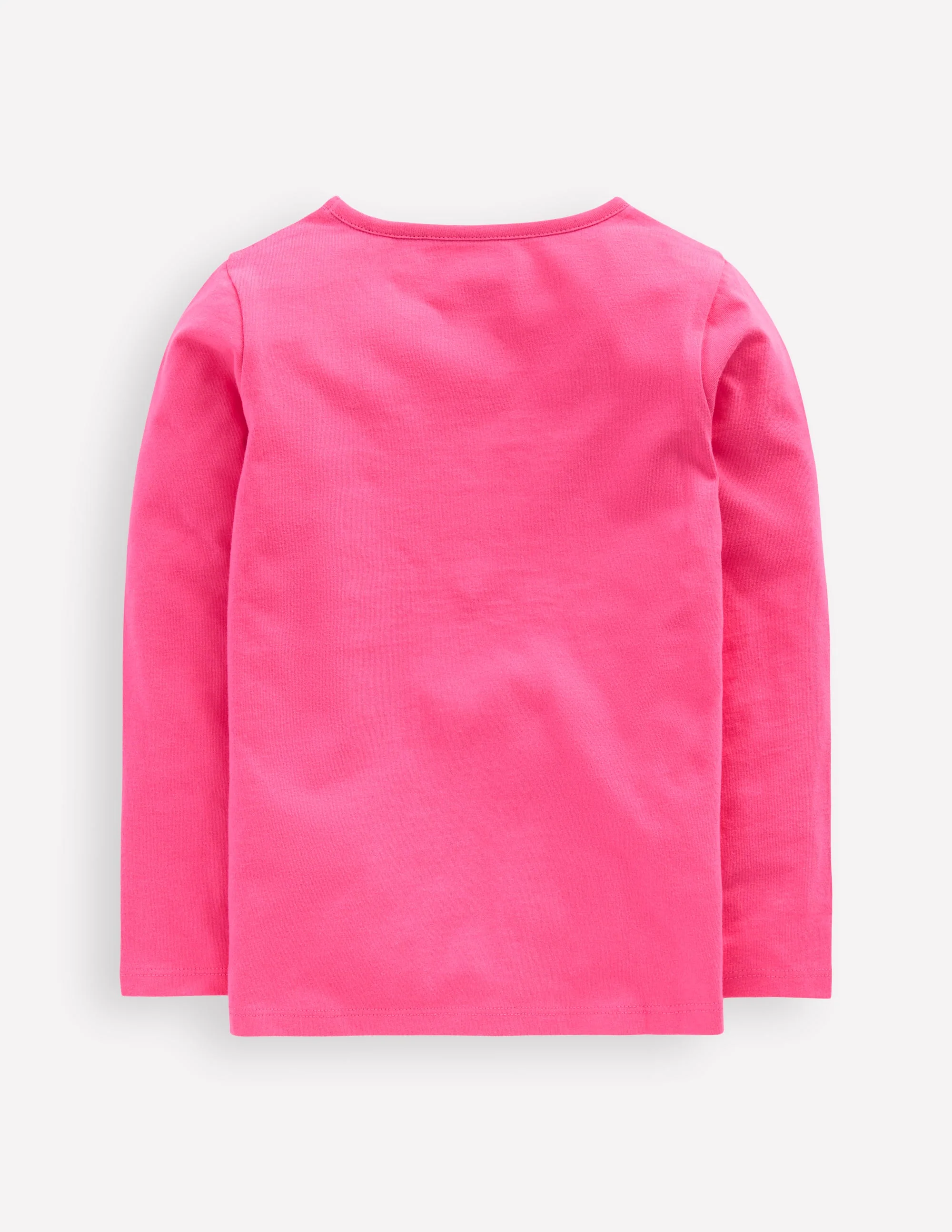 Long Sleeve Appliqué T-shirt-Sorbet Pink Cat - Image 2