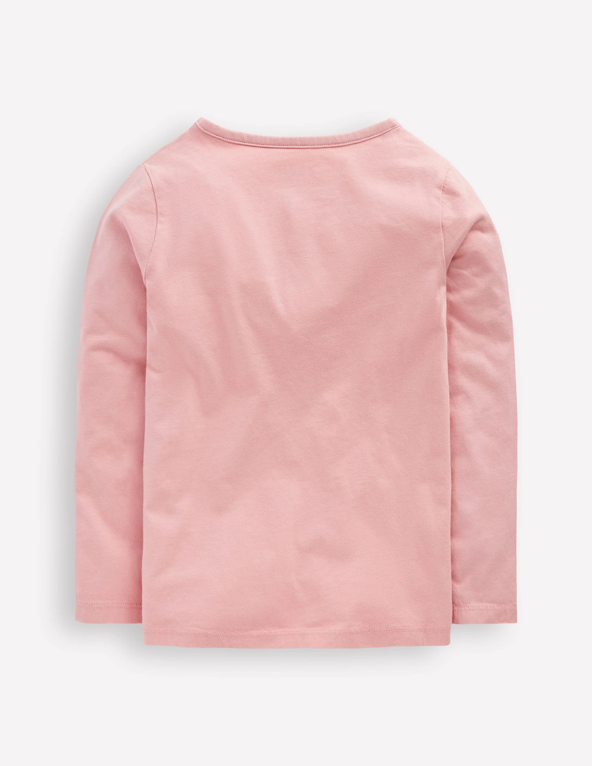 Long Sleeve Appliqué T-shirt-Vintage Pink Weather Fox - Image 2