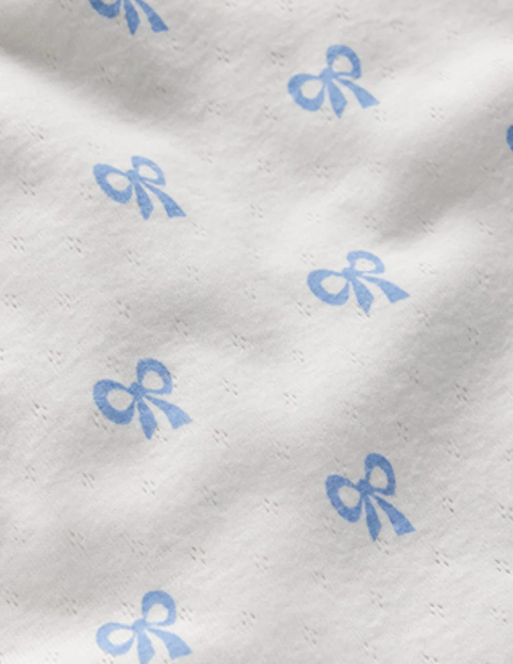 Long Sleeve Pointelle Top-Tiny Bows - Image 6