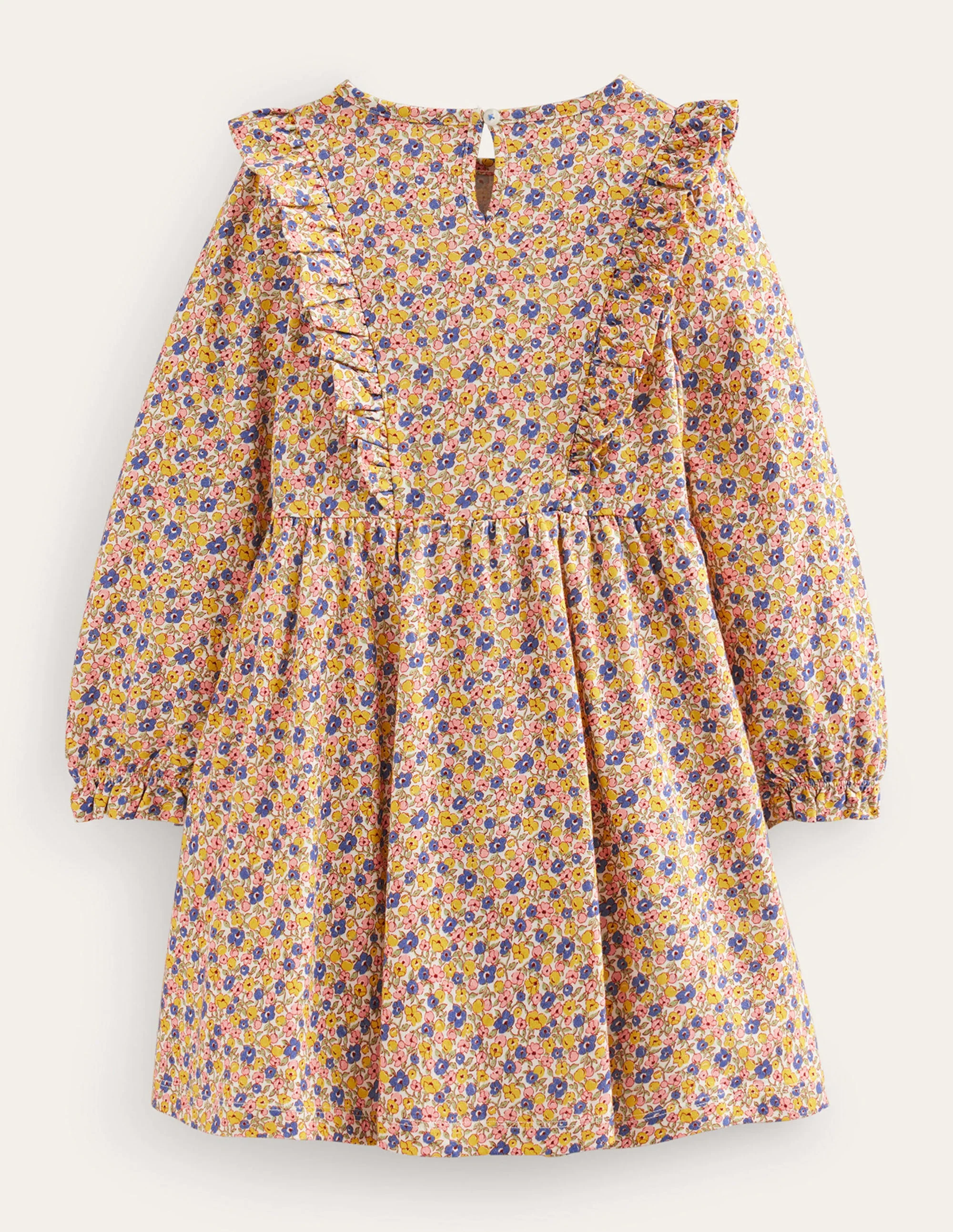 Long Sleeve Ruffle  Dress-Multi Ditsy Floral - Image 2