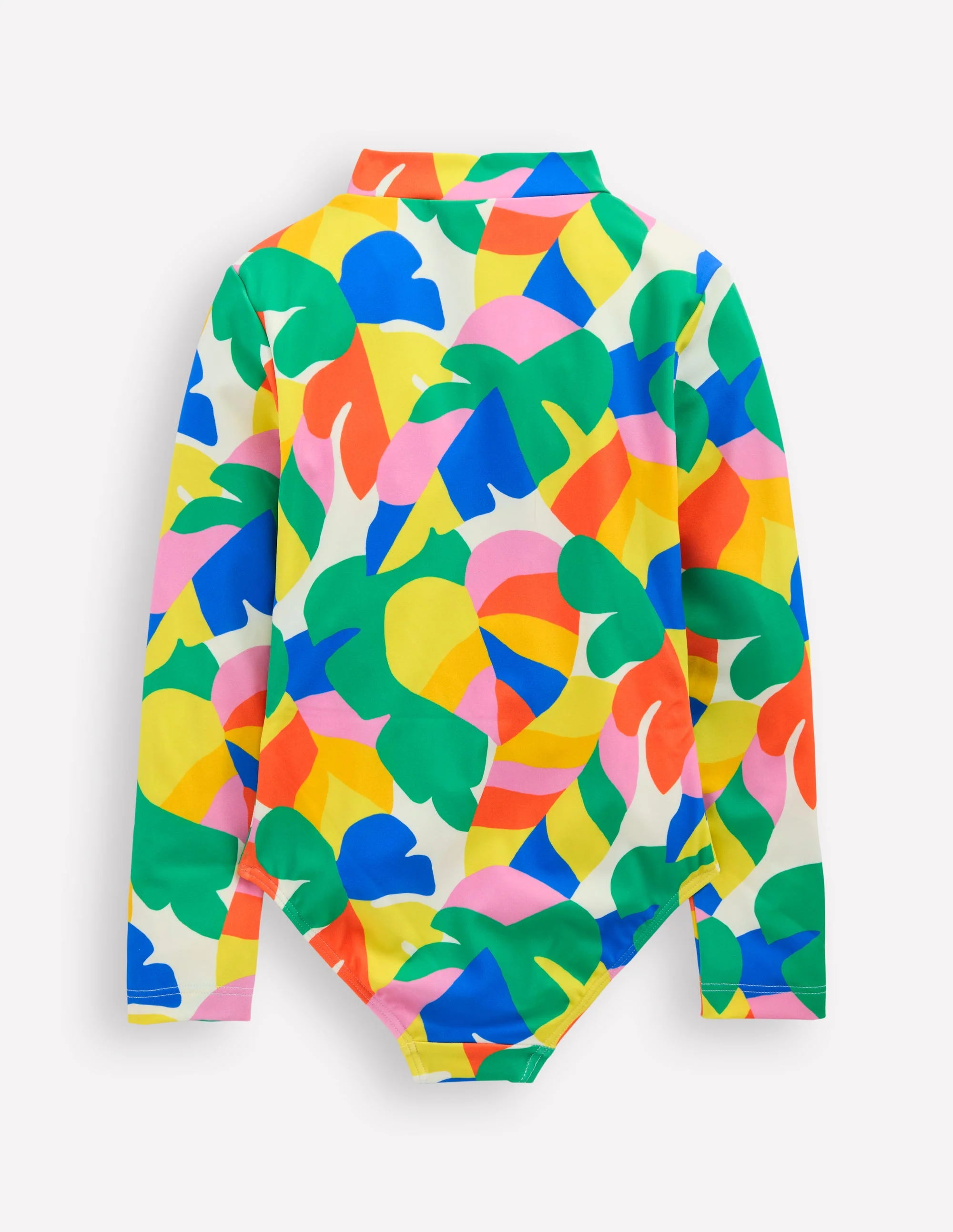 Long-sleeved Swimsuit-Multi Abstract Palm - Image 2