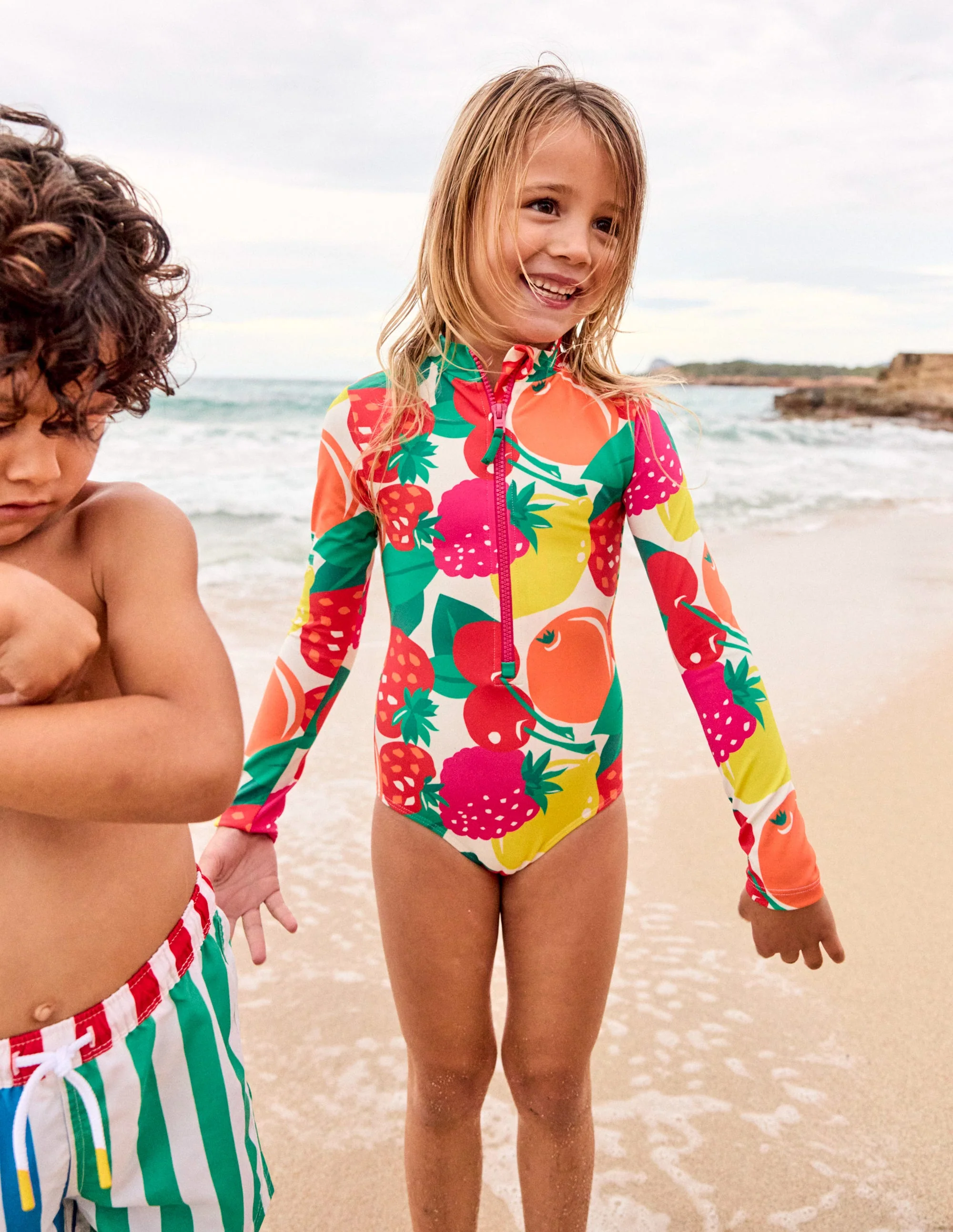 Long-sleeved Swimsuit-Multi Giant Fruit - Image 4
