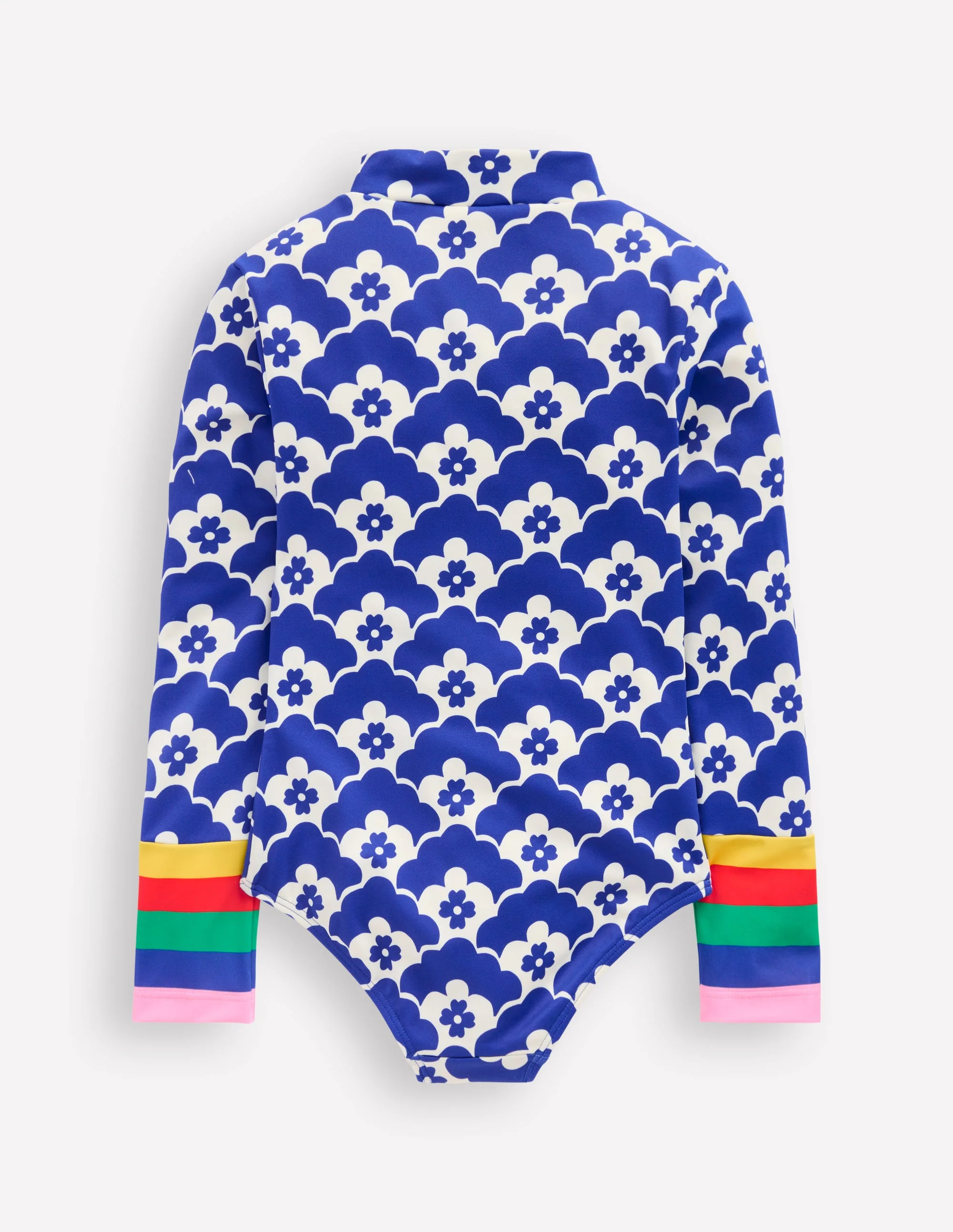 Long-sleeved Swimsuit-Orion Blue Flower Geo - Image 2