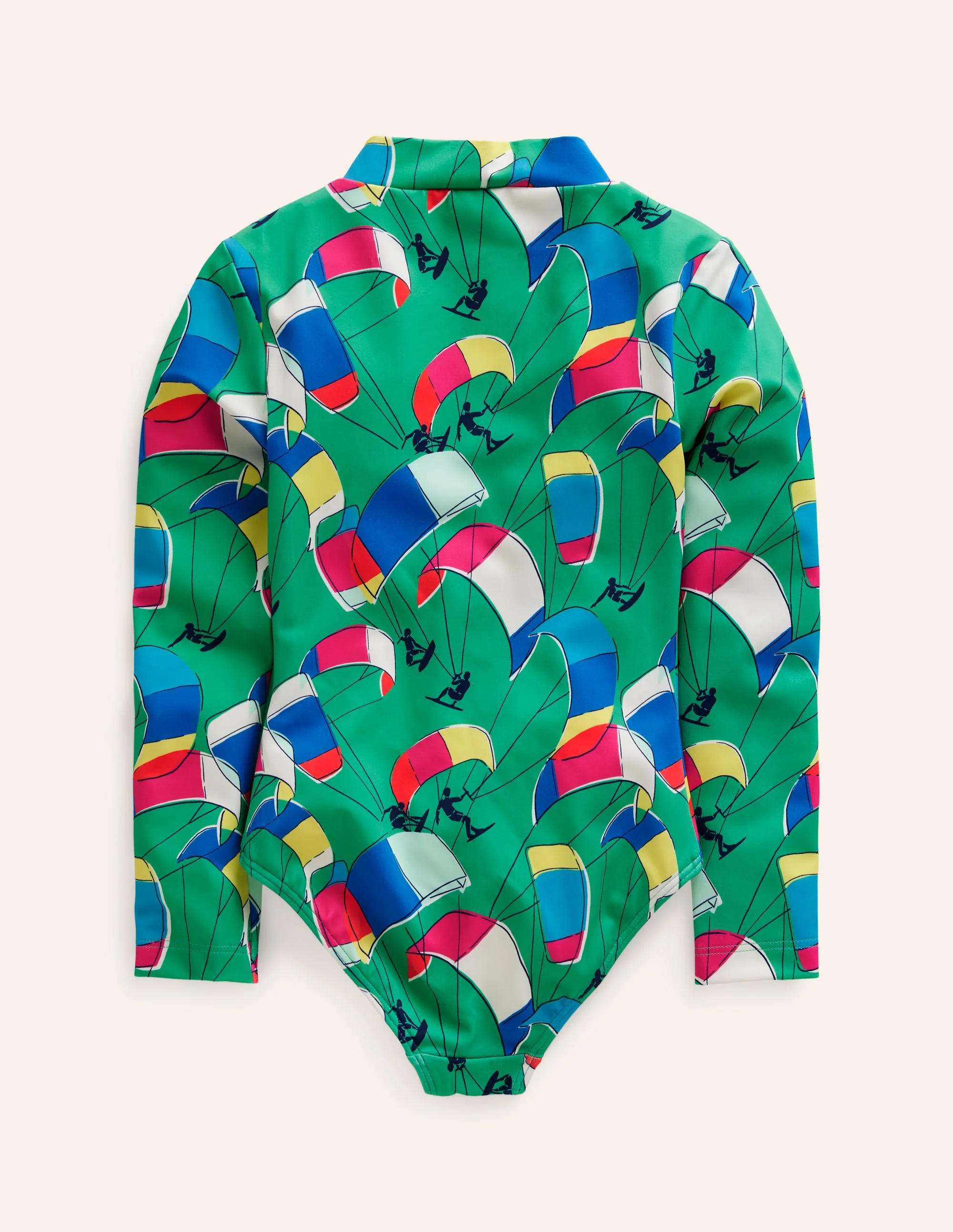 Long-sleeved Swimsuit-Pea Green Kite Surfers - Image 2