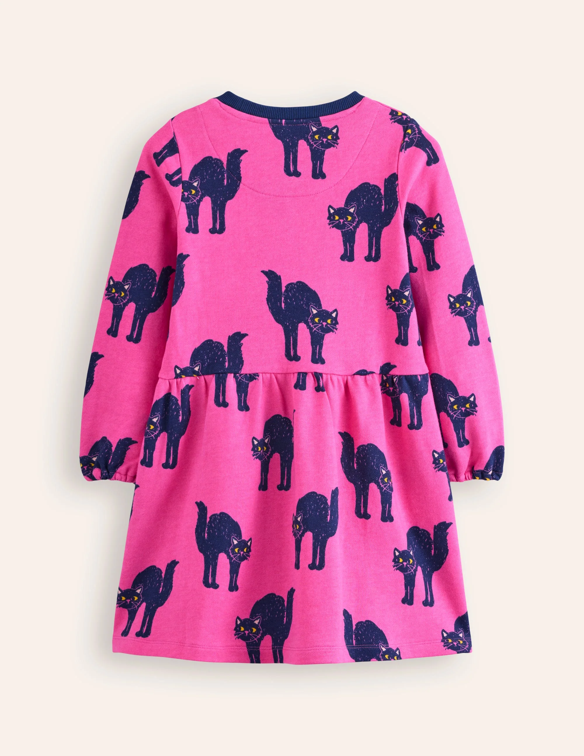 Loopback Sweatshirt Dress-Tickled Pink Cats - Image 2