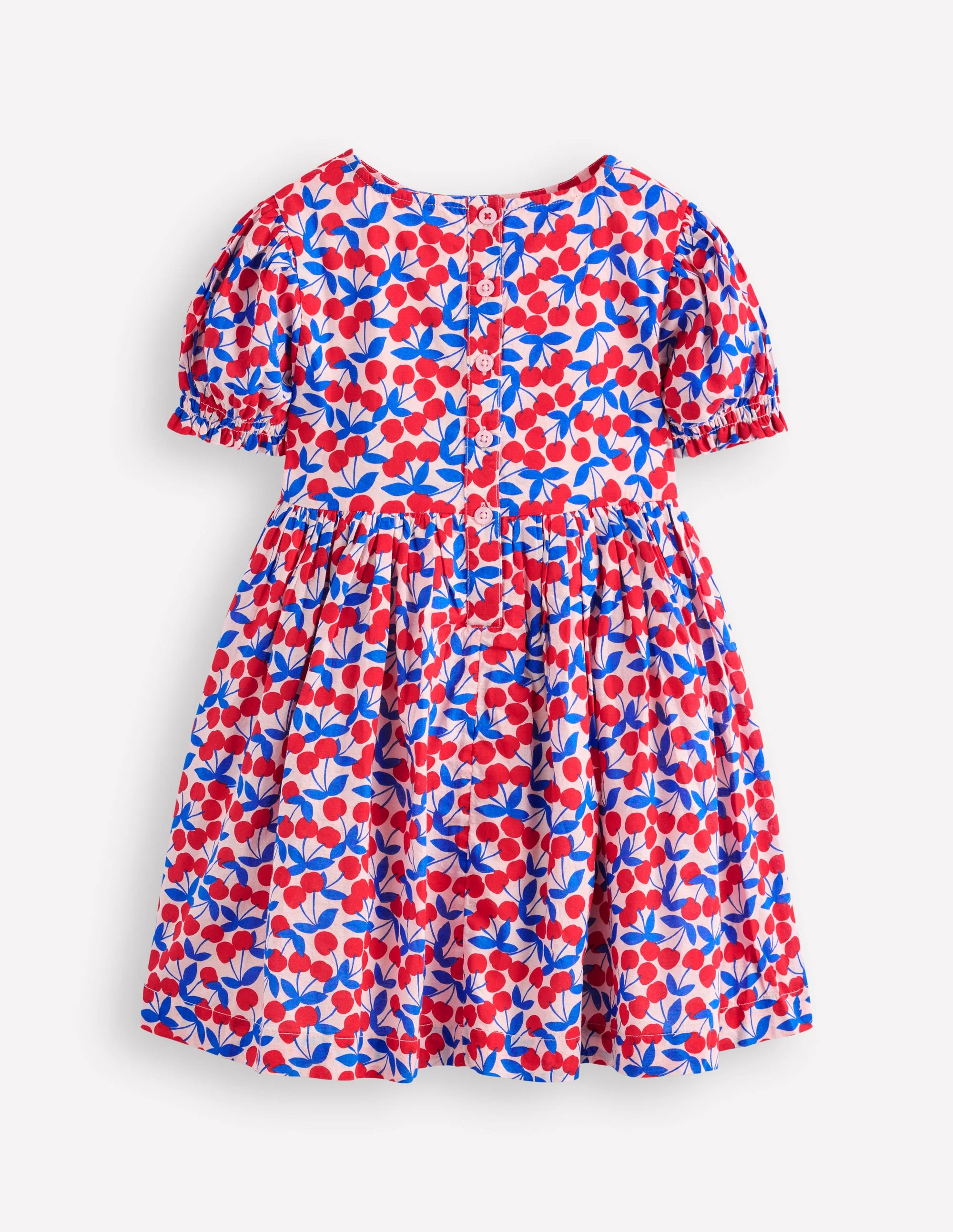 Madeline Woven Dress-Chalk Pink Cherries - Image 2