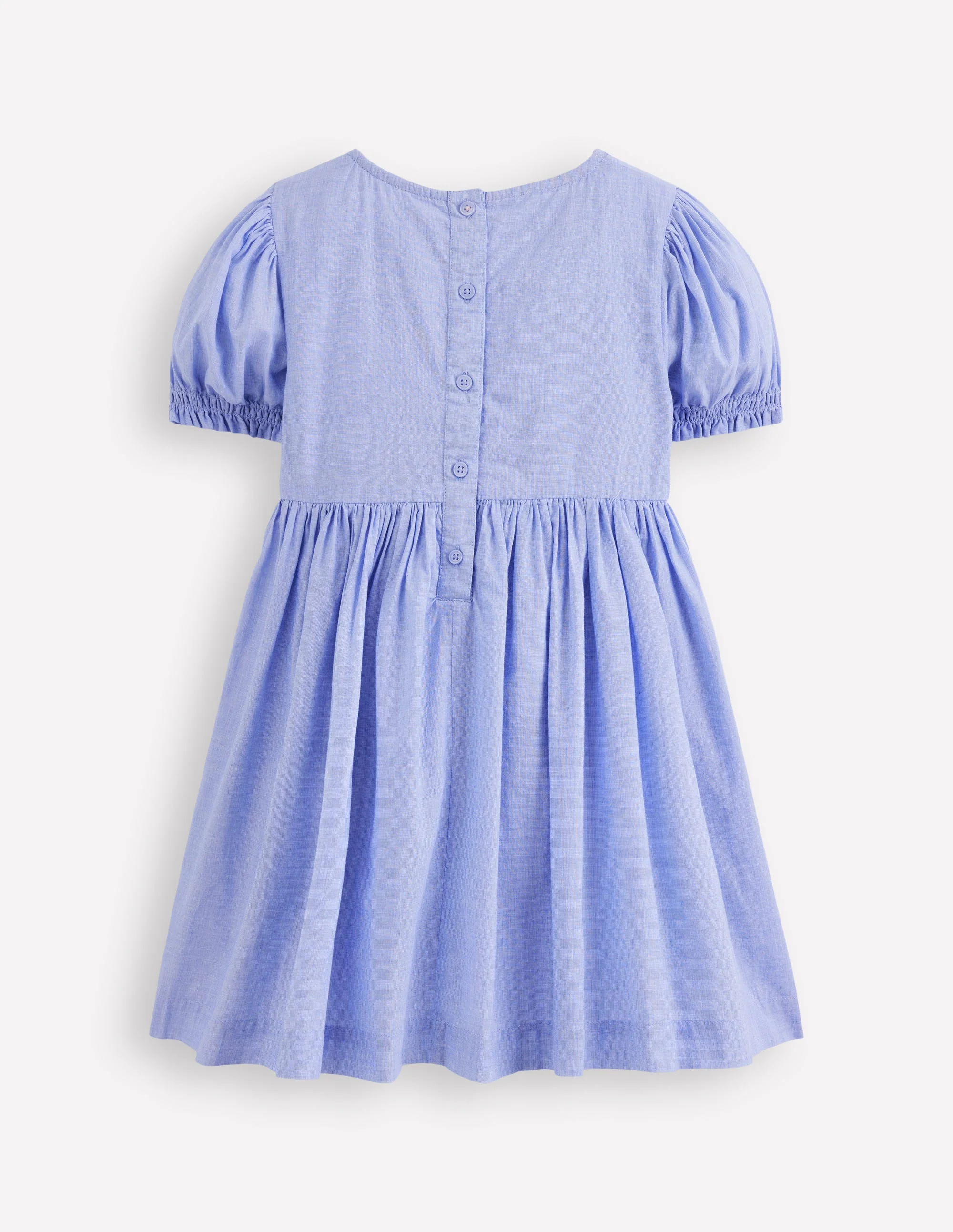 Madeline Woven Dress-Floral Patchwork Applique - Image 5
