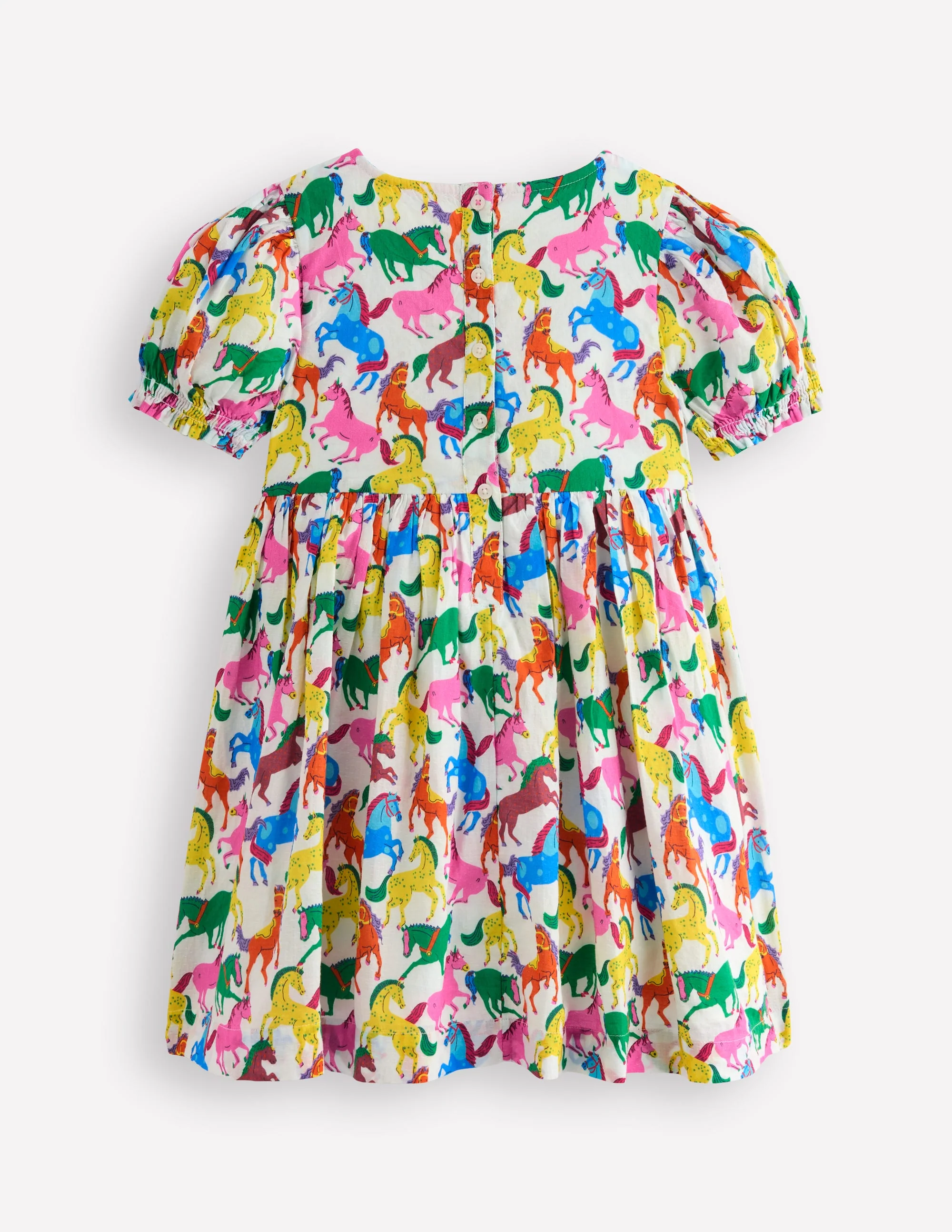 Madeline Woven Dress-Multi Rainbow Horse - Image 2