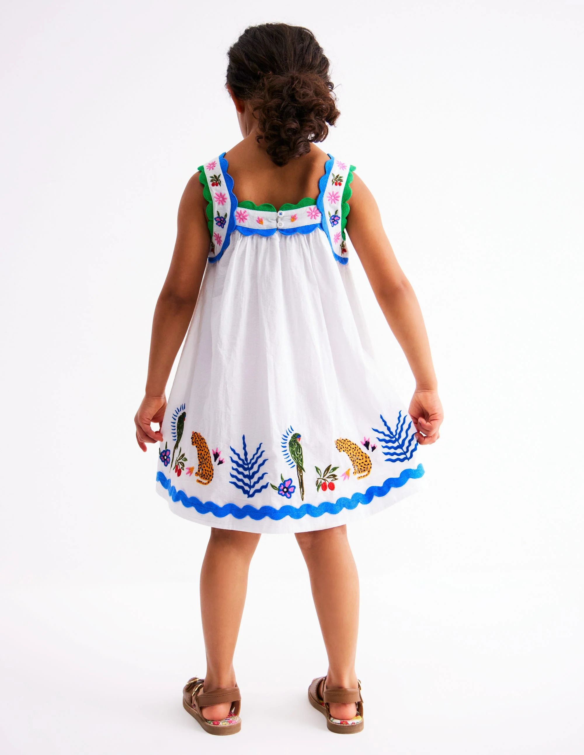 Maribel Strappy Swing Sundress-Soft Ivory Multi Jungle - Image 4
