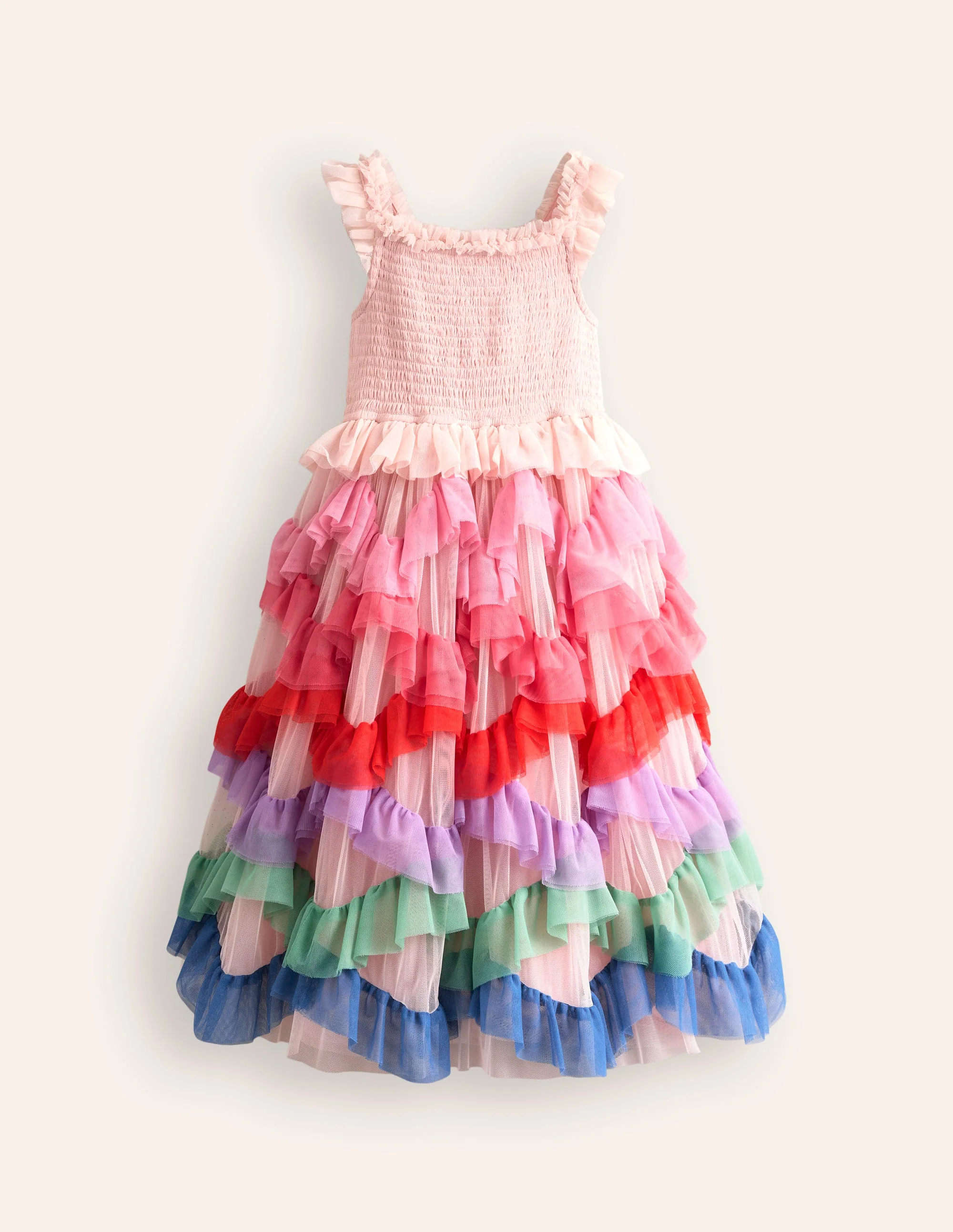 Maude Ruffle Tulle Dress-Multi Rainbow - Image 5