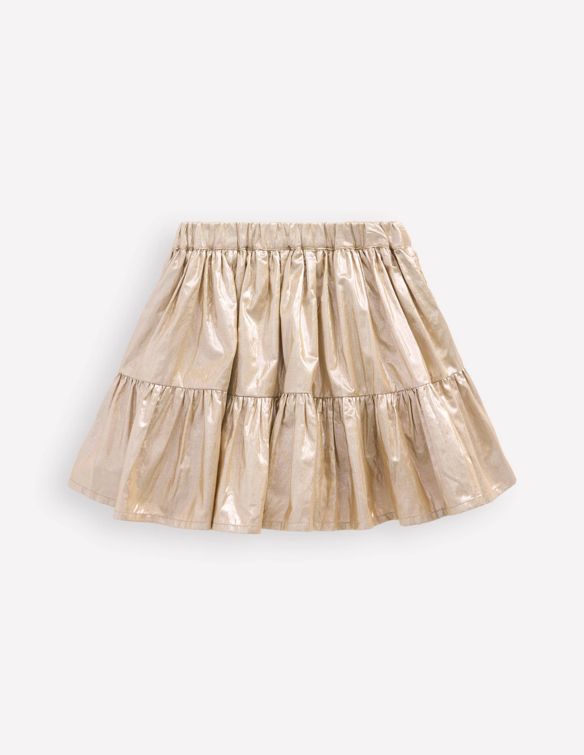 Metallic Tiered Skirt-Gold Metallic - Image 2
