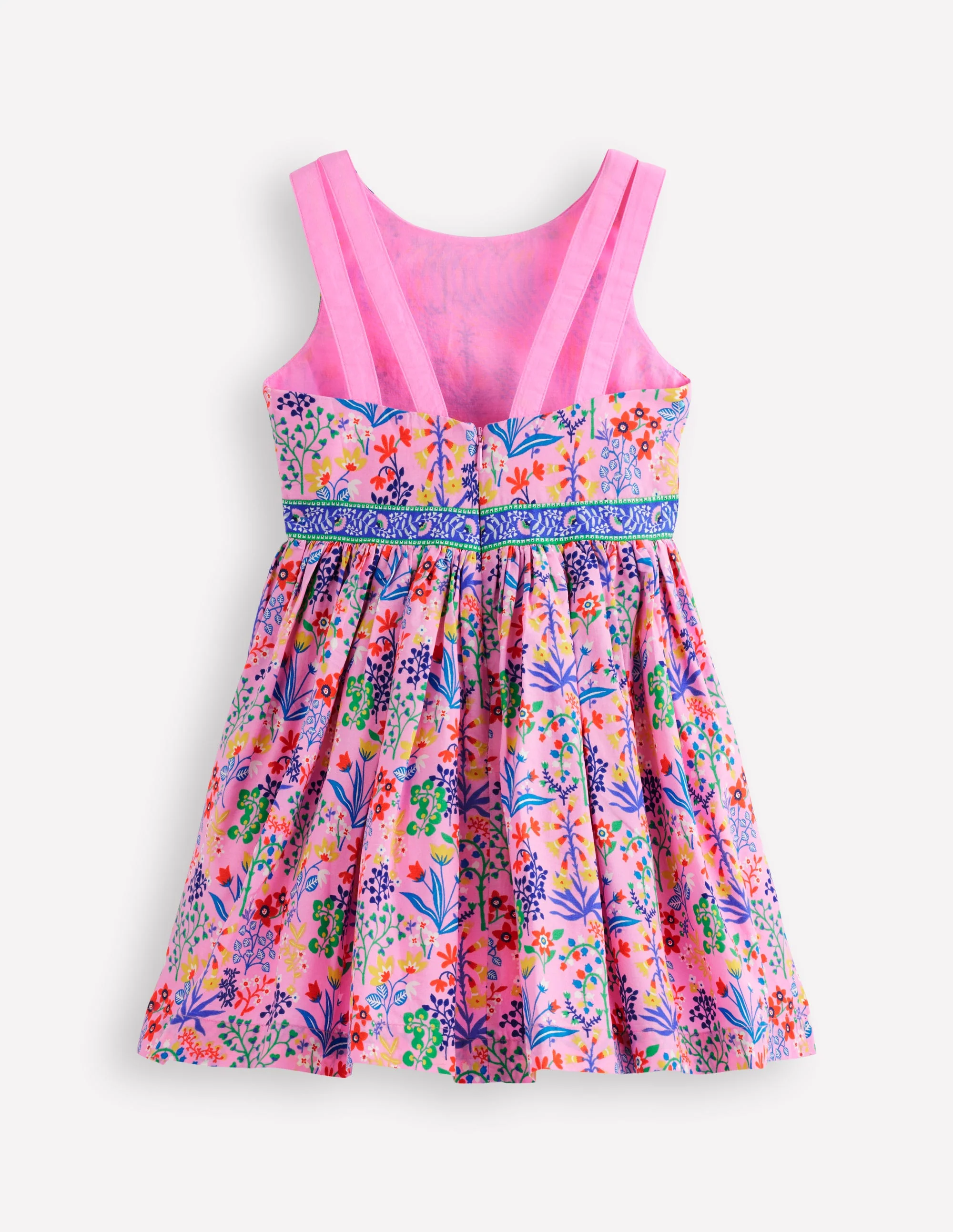 Multi Strap Flare Dress-Meadowsweet Pink Garden Floral - Image 2