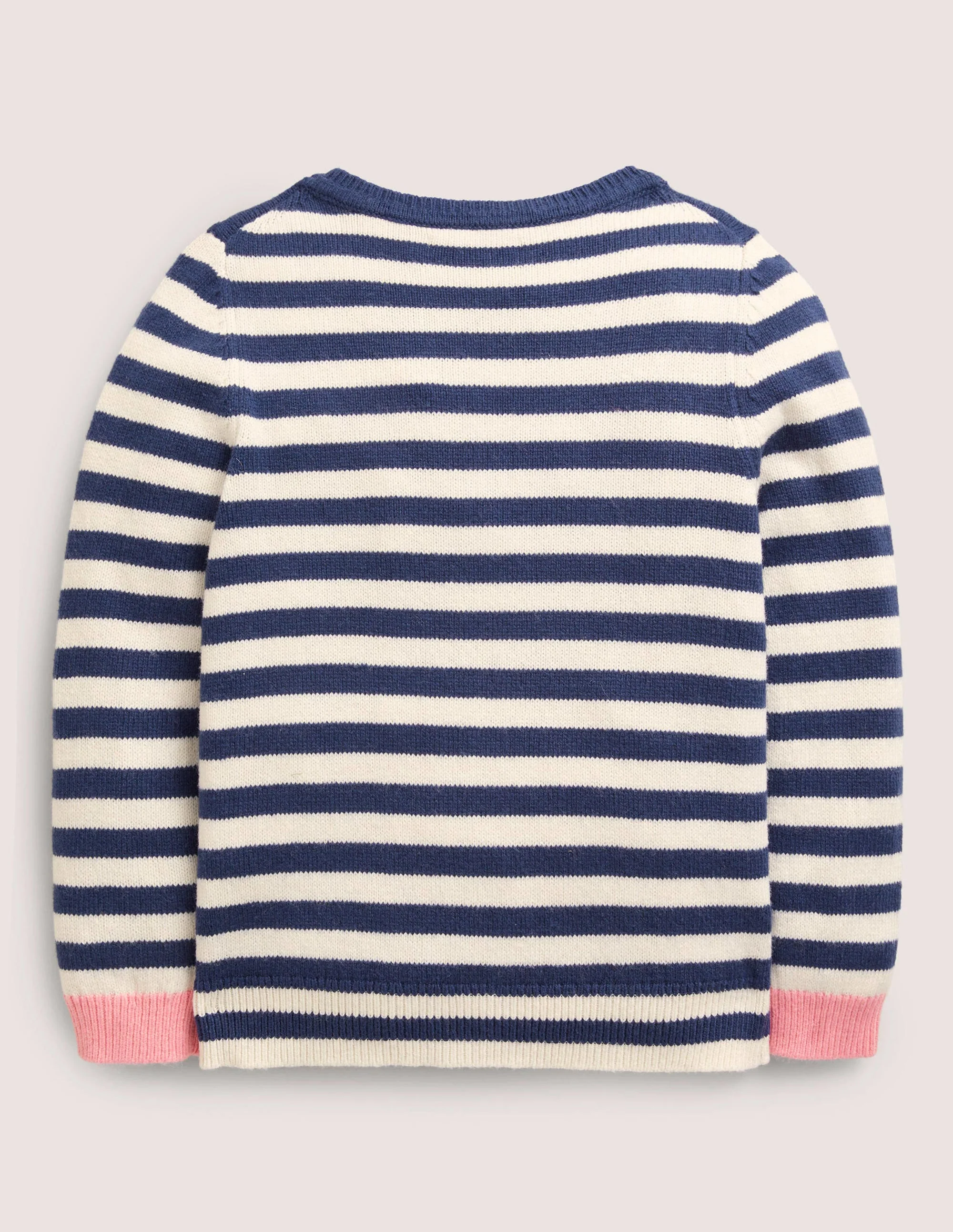 Navy Stripe Pumpkin Pockets Halloween Cardigan-Navy/Ivory Stripe Pumpkins - Image 2