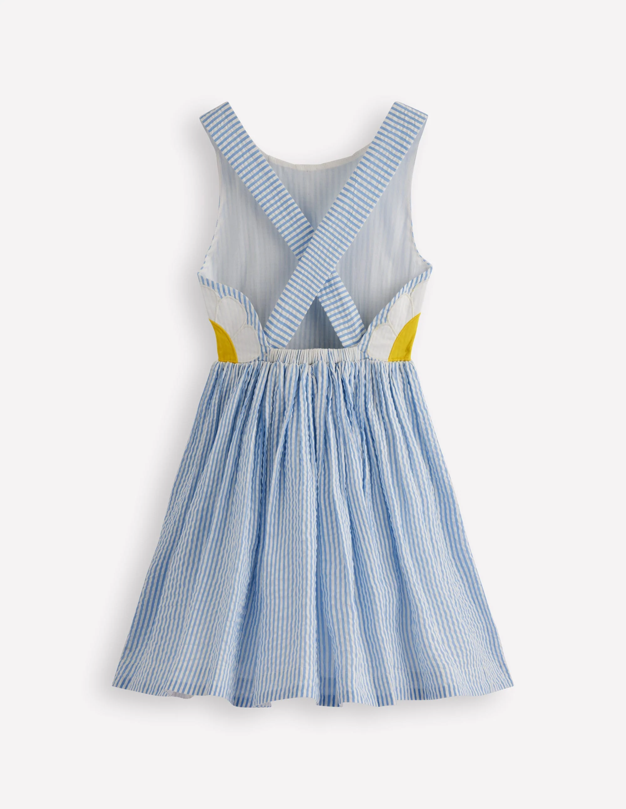 Novelty Cross-back Dress-Blue Daisy Applique - Image 5
