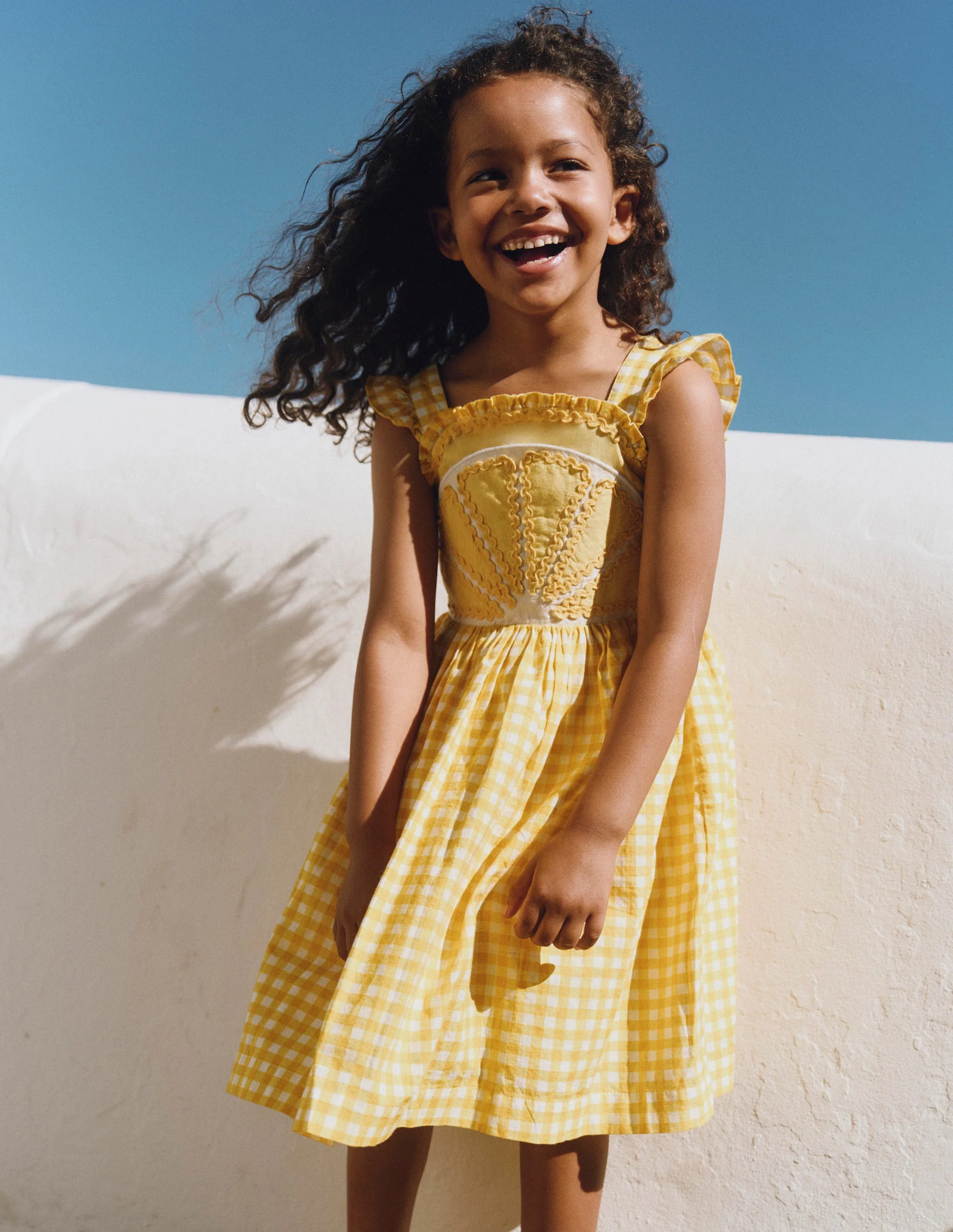 Novelty Strappy Dress-Lemon Gingham - Image 4