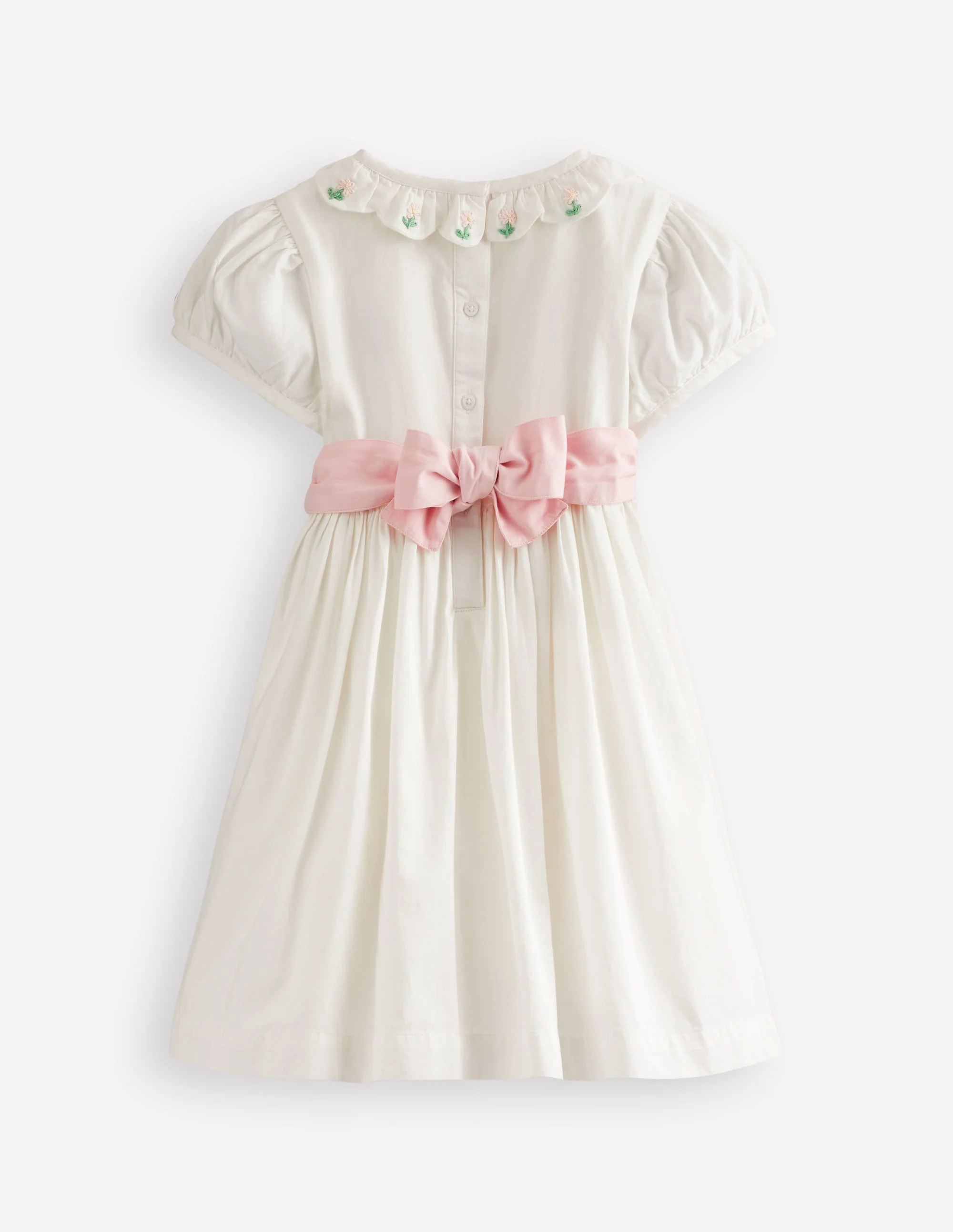 Occasion Smocked Dress-Ivory - Image 2