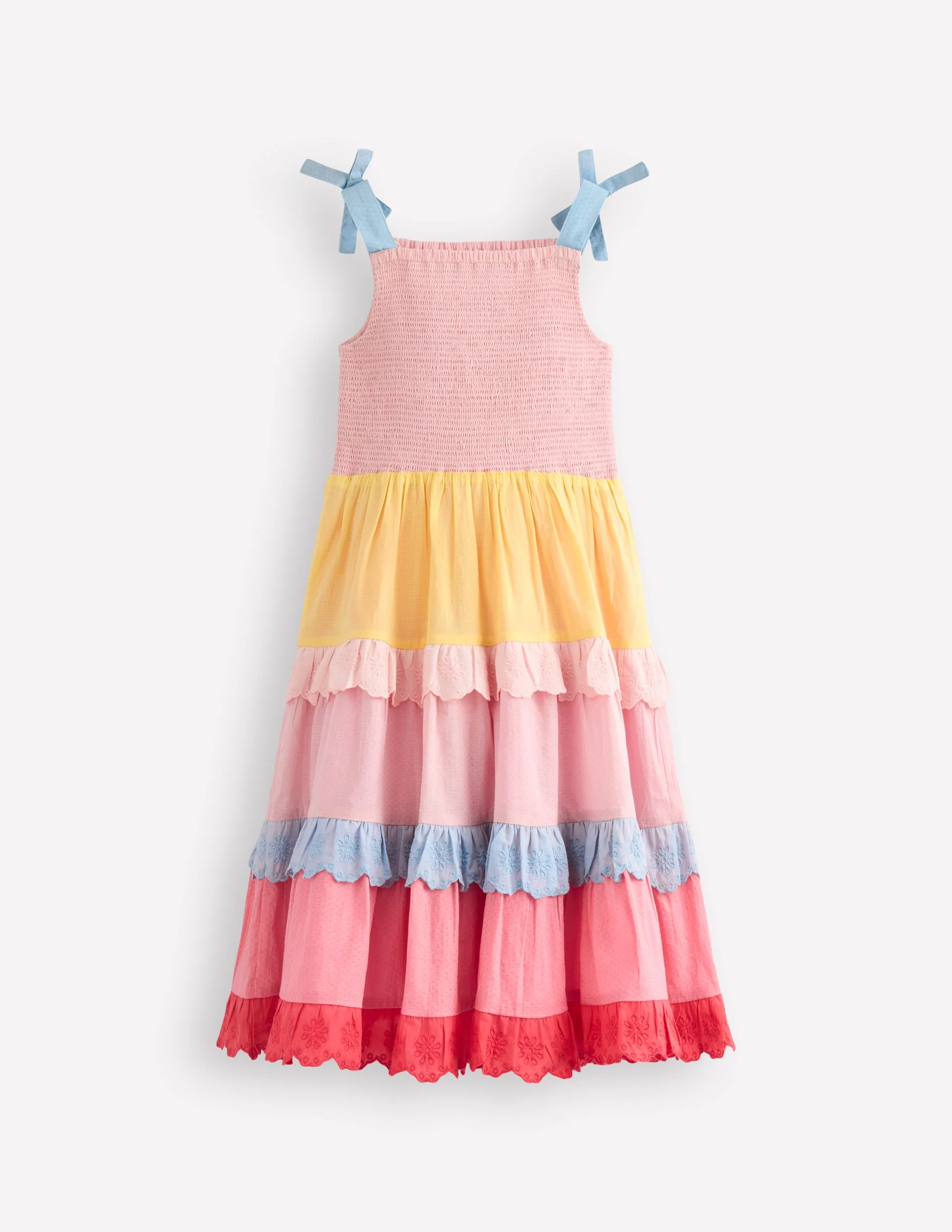 Odette Tiered Woven Sundress-Broderie Colourblock - Image 2