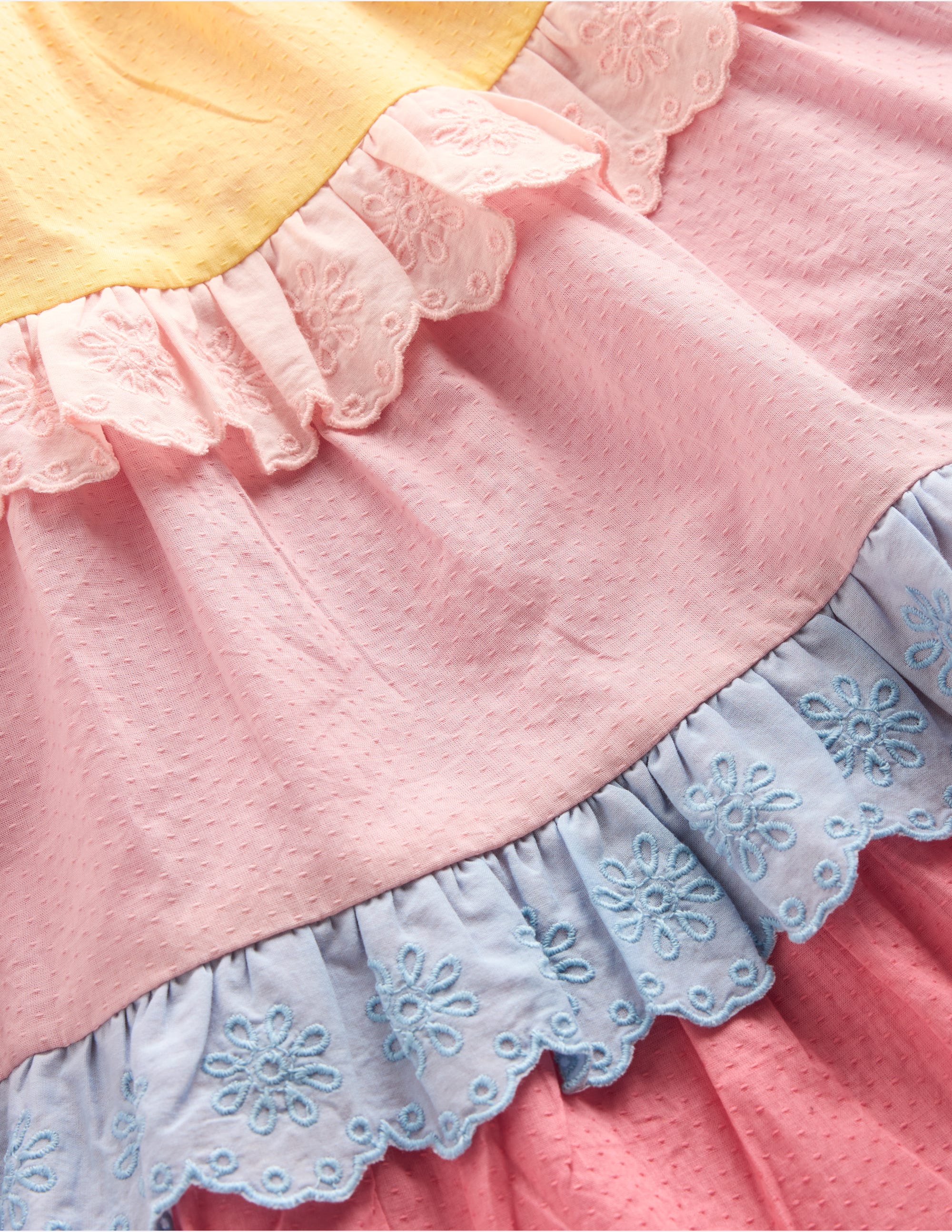 Odette Tiered Woven Sundress-Broderie Colourblock - Image 3