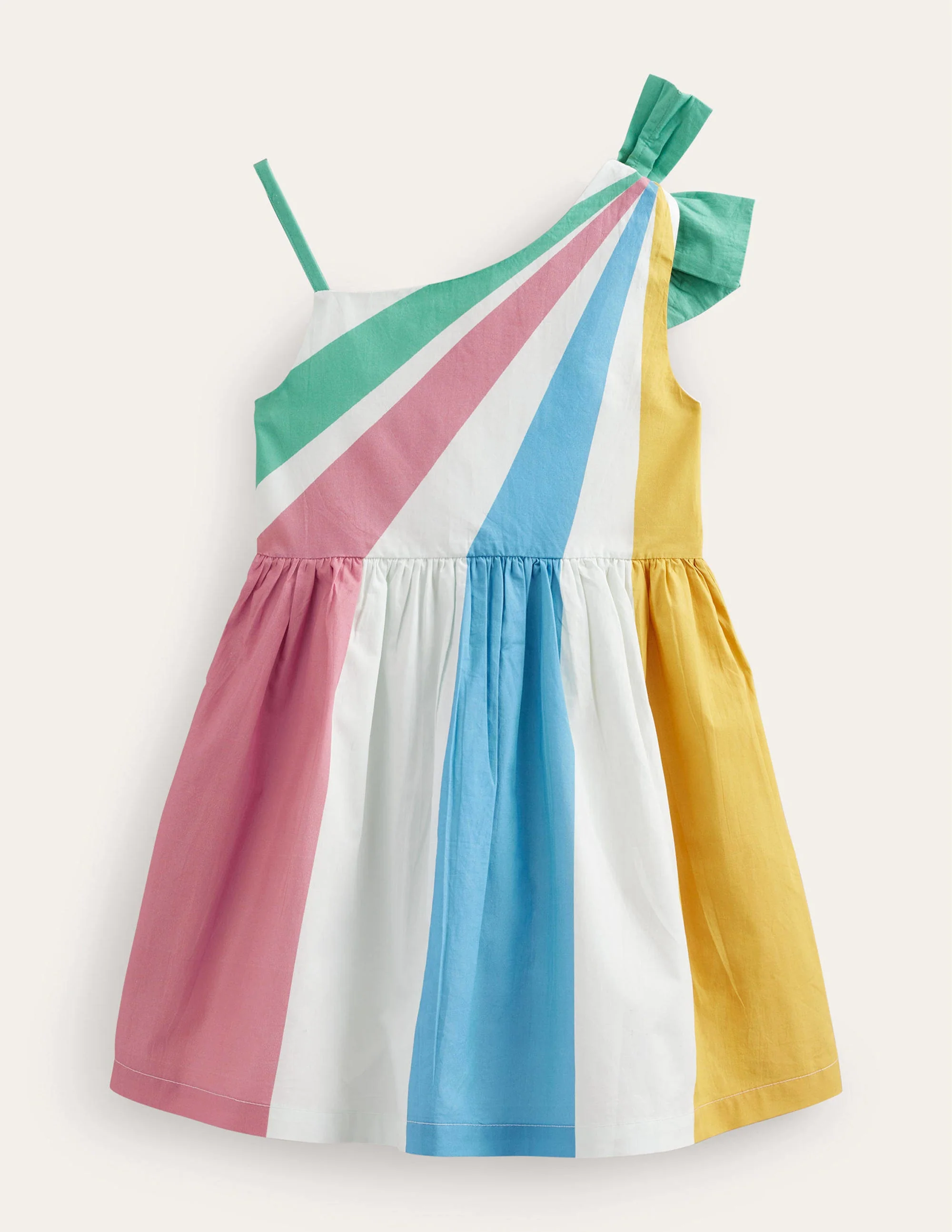 One Shoulder Tie Dress-Spicy Mustard - Image 2