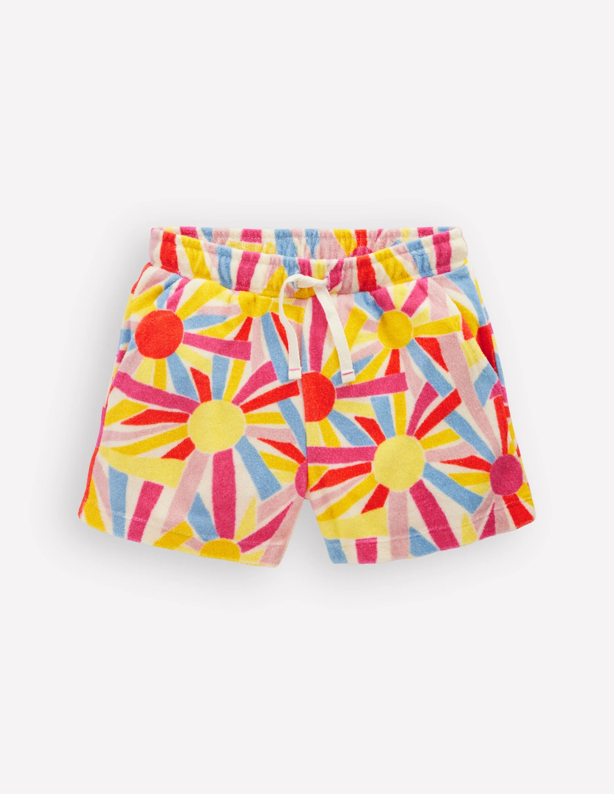Patch Pocket Towelling short-Soft Ivory Sunburst