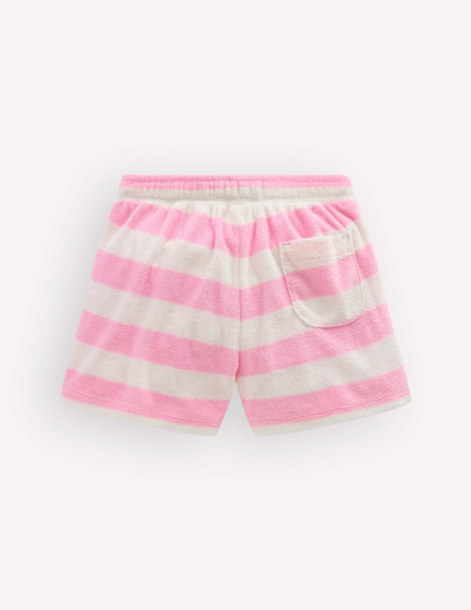 Patch Pocket Towelling short-Spring Blossom Pink Stripe - Image 4