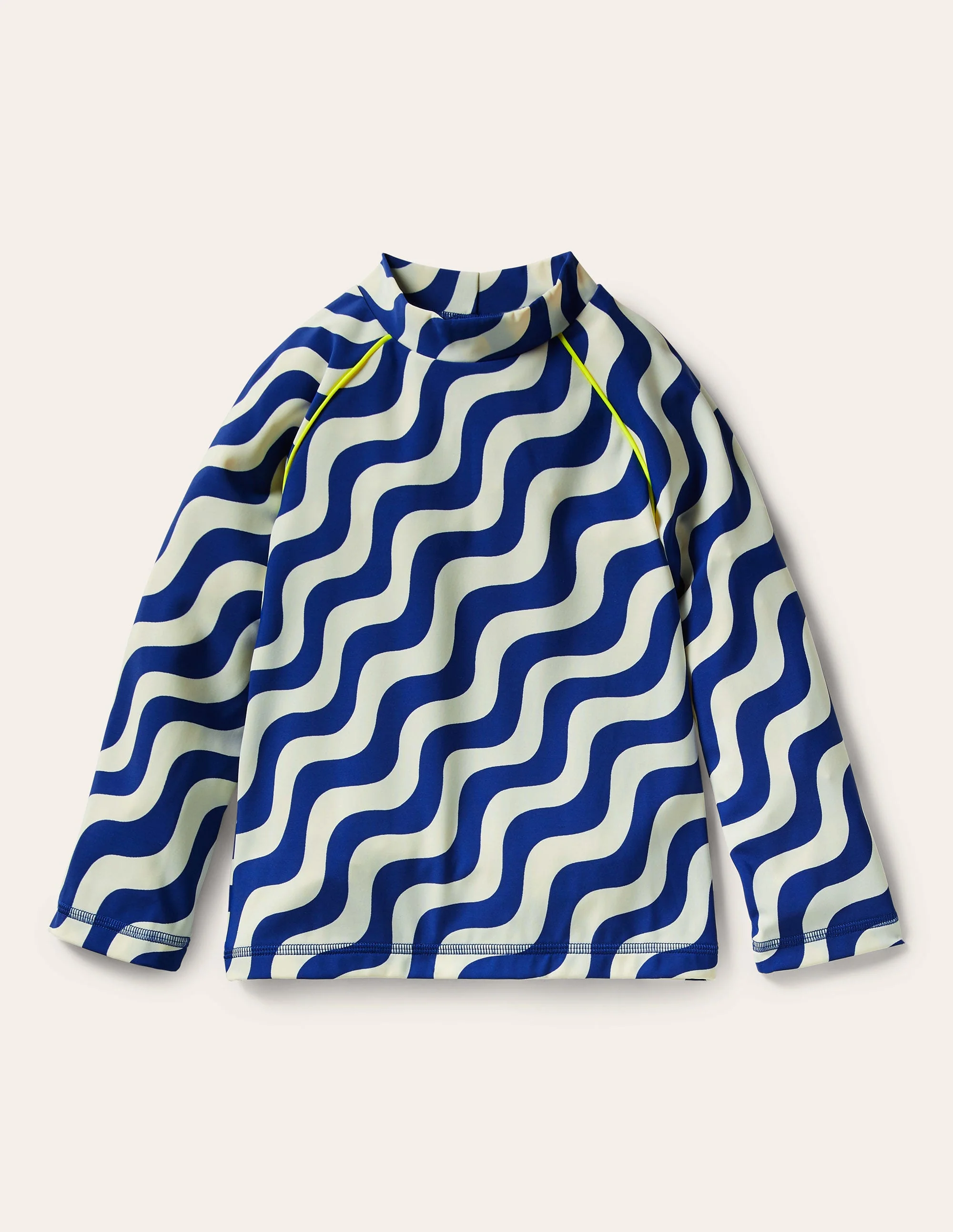 Patterned Rash Guard-Ivory/Blue Wave - Image 2