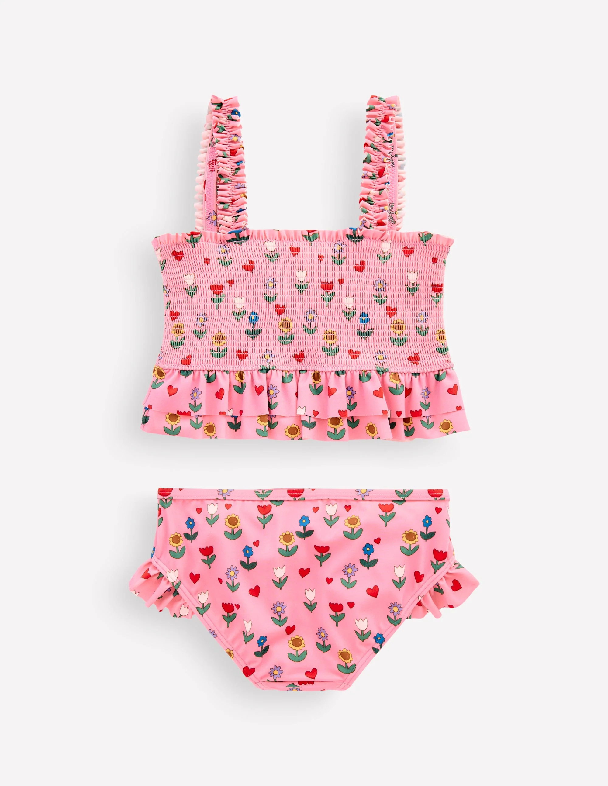 Peplum Smocked Bikini-Almond Pink Sunflower Garden - Image 2