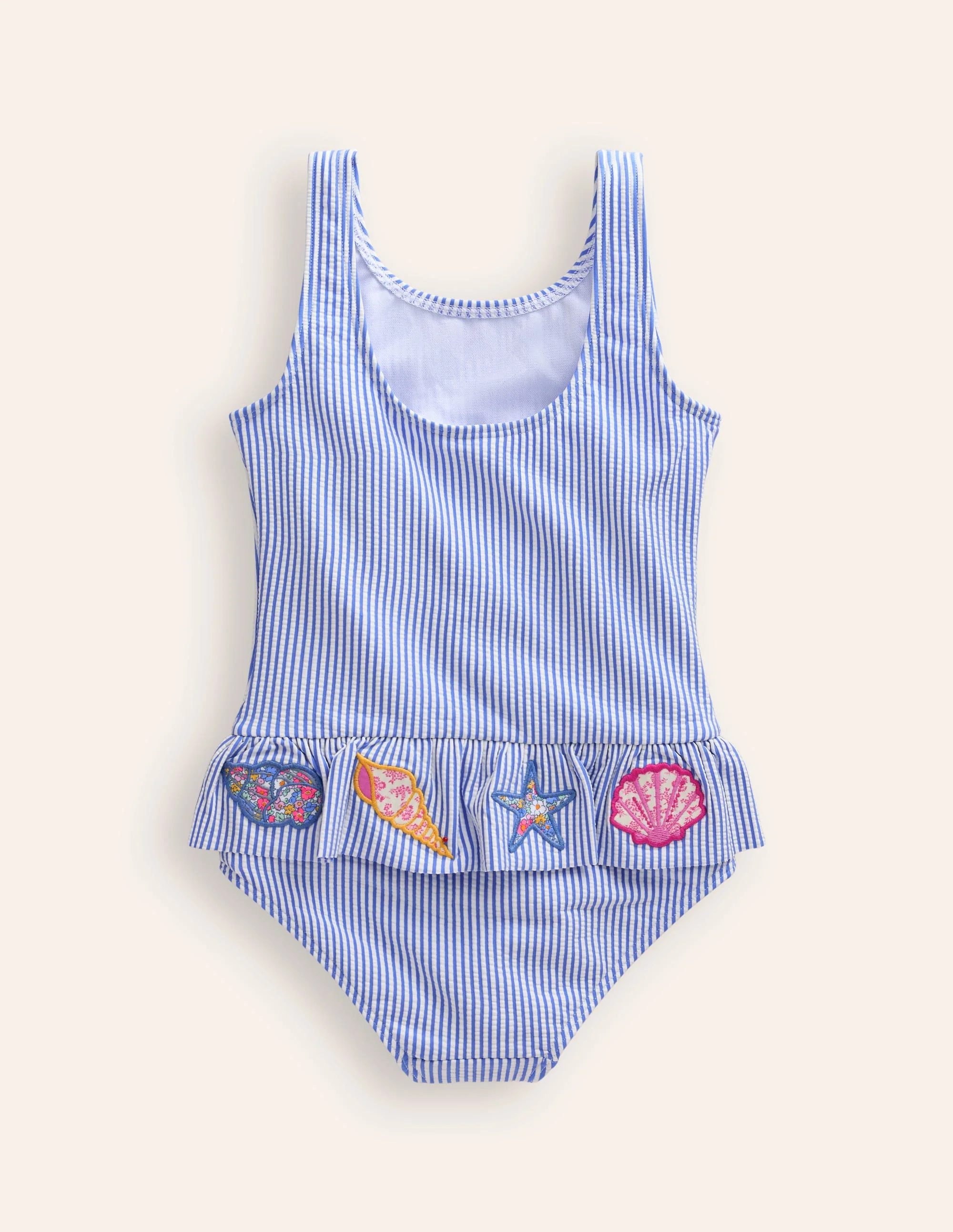 Peplum Swimsuit-Vintage Blue - Image 2