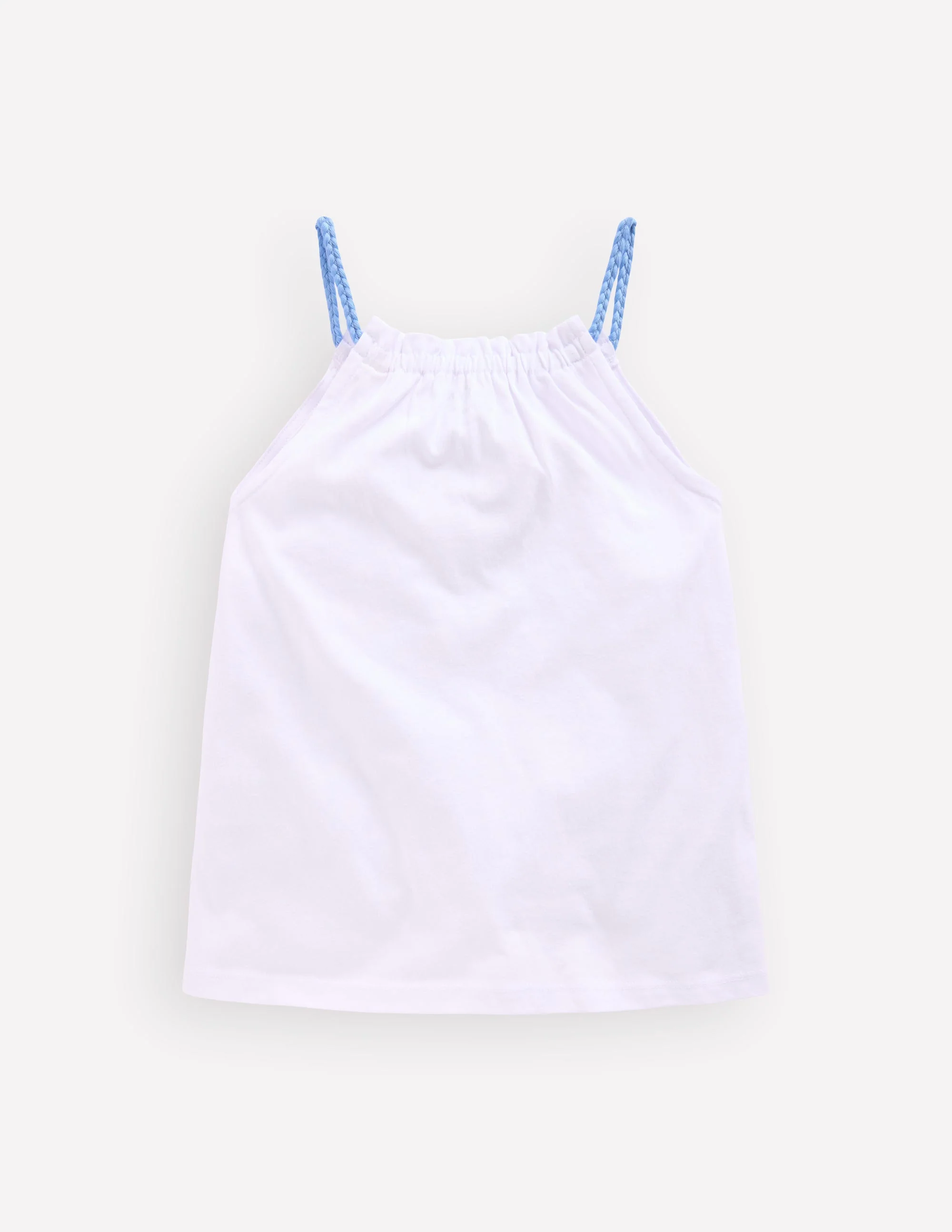 Plaited Strap Embroidered Tank-White Embroidery - Image 2