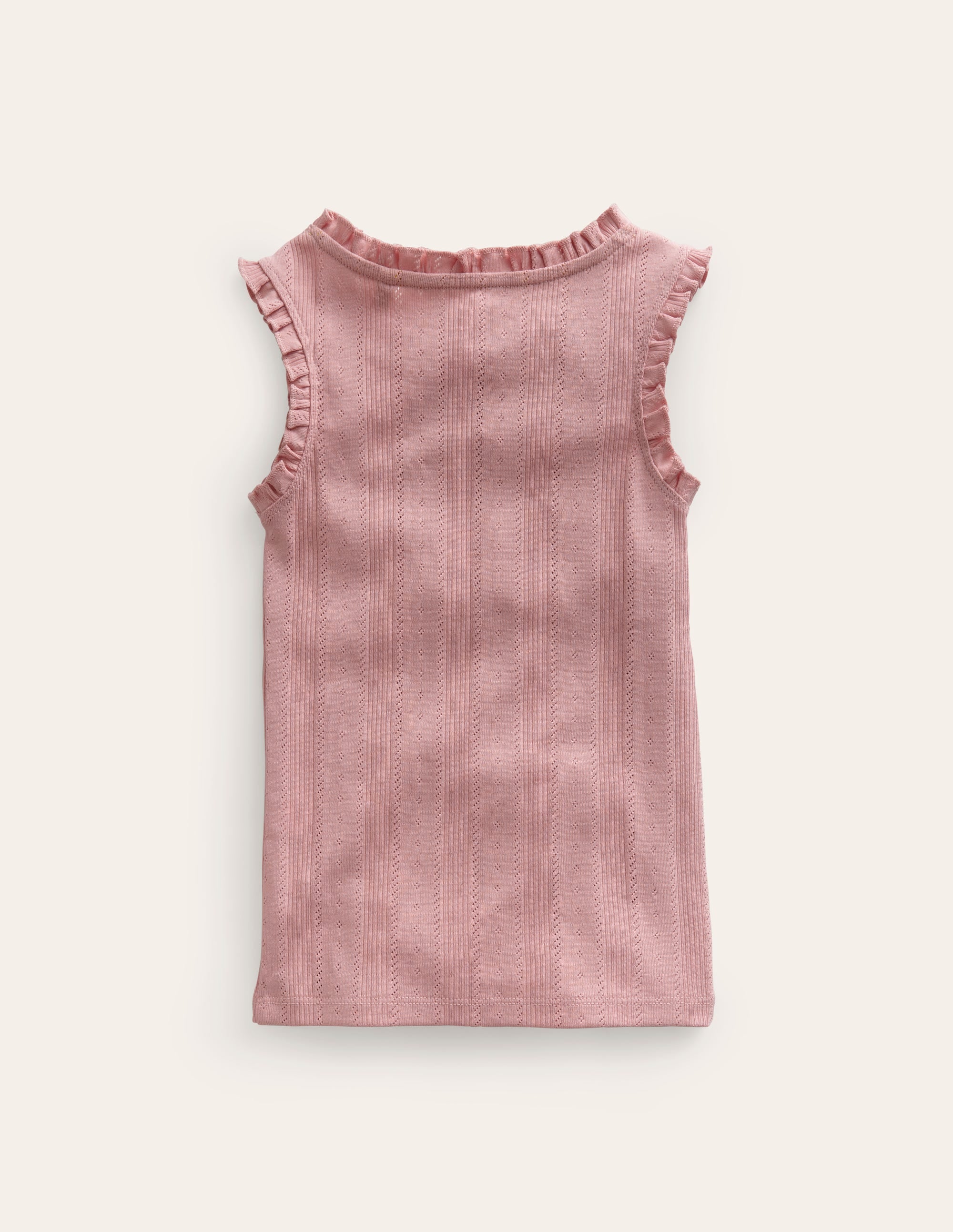 Pointelle Tank Top-Vintage Pink - Image 2