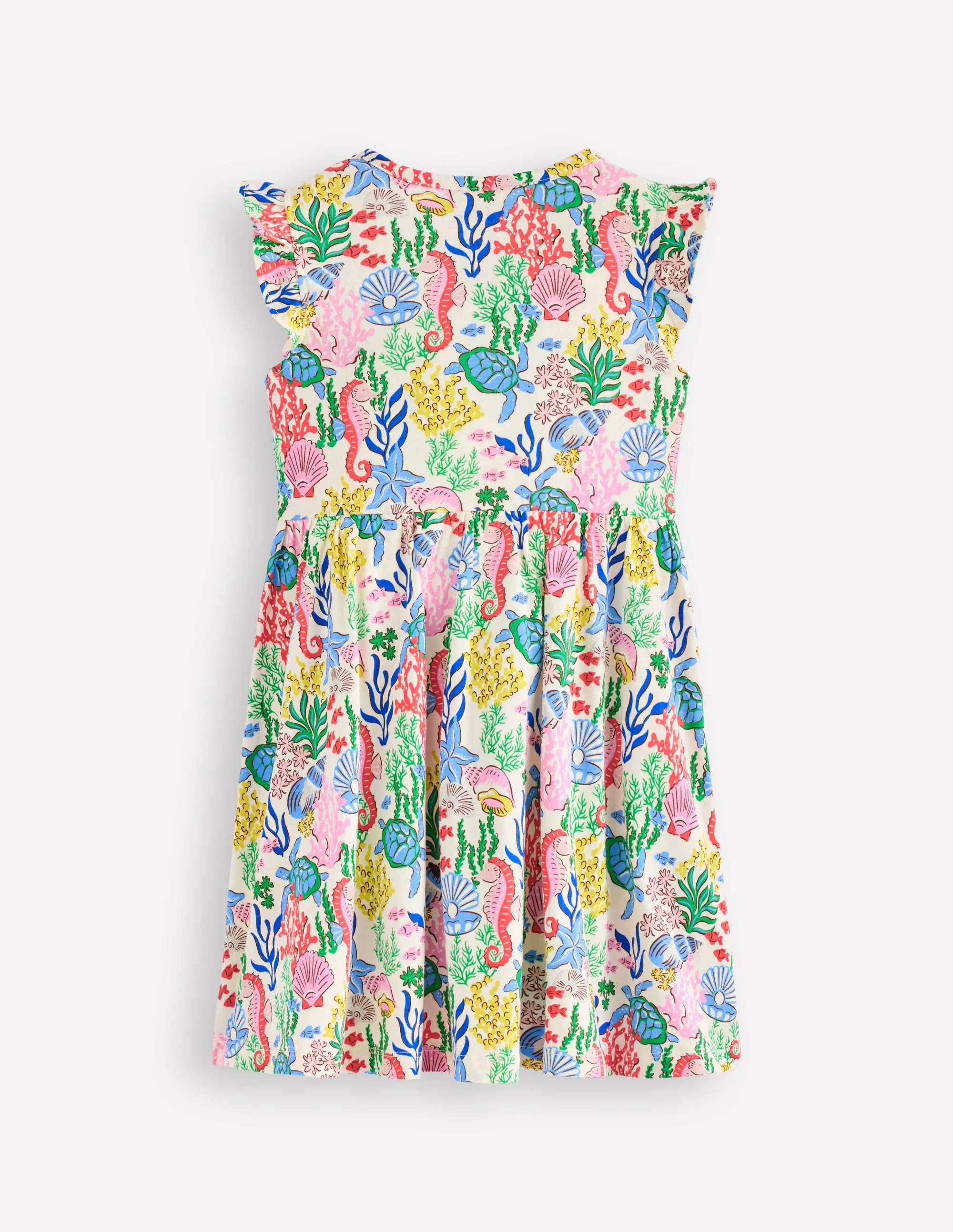 Posie Frill Sleeve Dress-Multi Coral Cove - Image 2