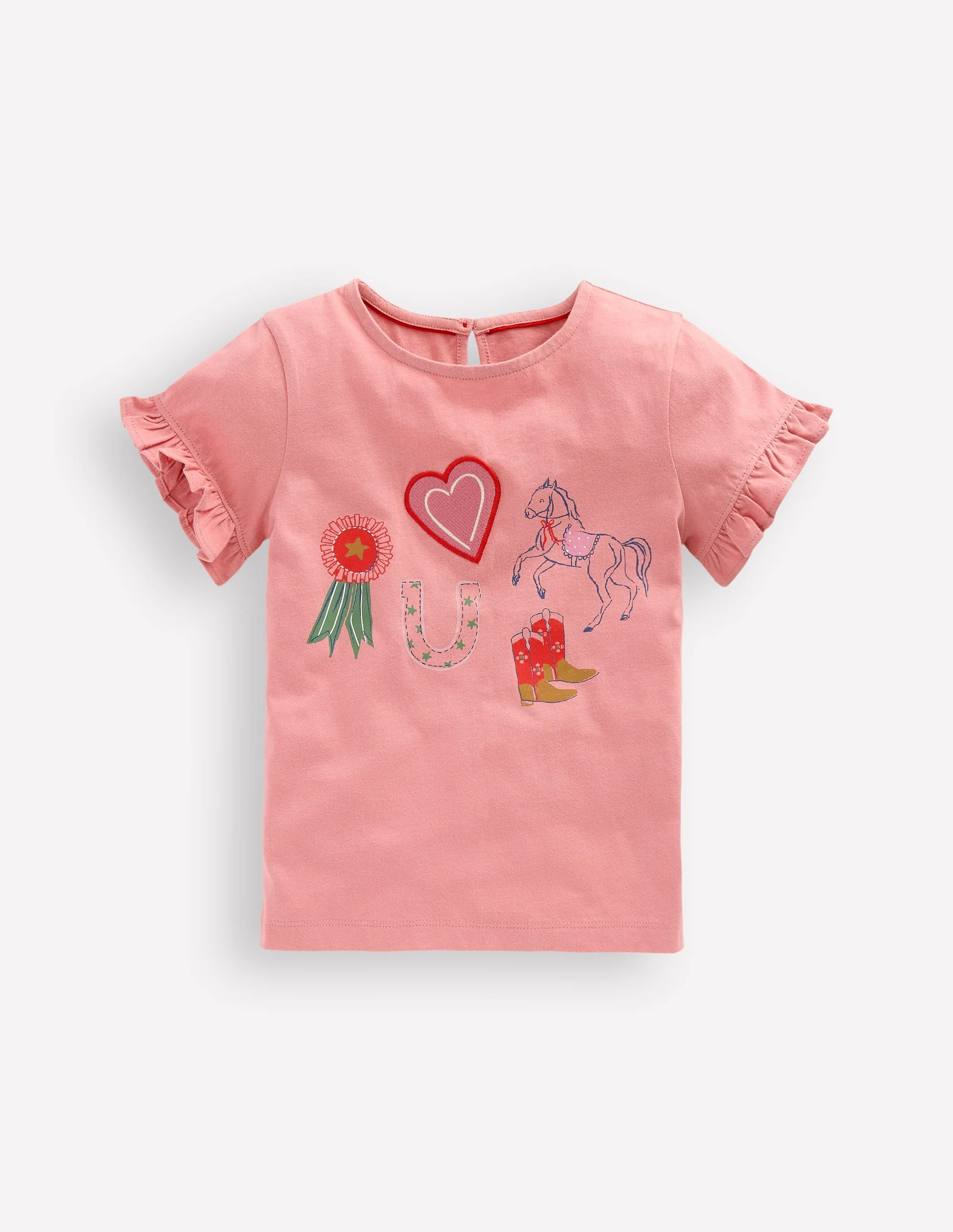Pretty Frill T-shirt-Almond Pink Equestrian